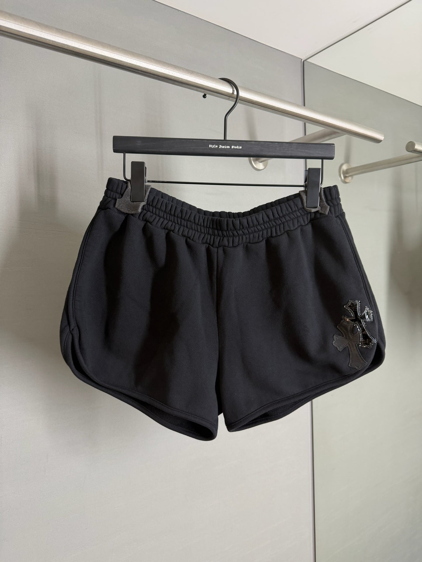 Chrome Hearts Women’s Black Cross Patches Sweatshort