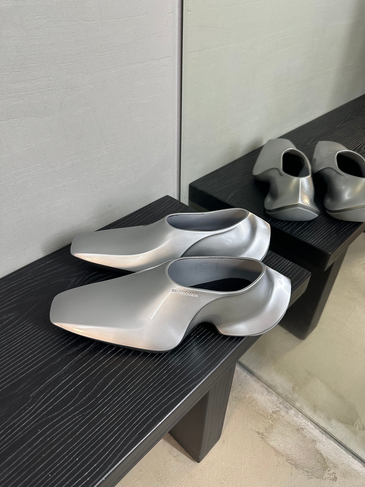 Balenciaga Silver Metallic Space Shoes
