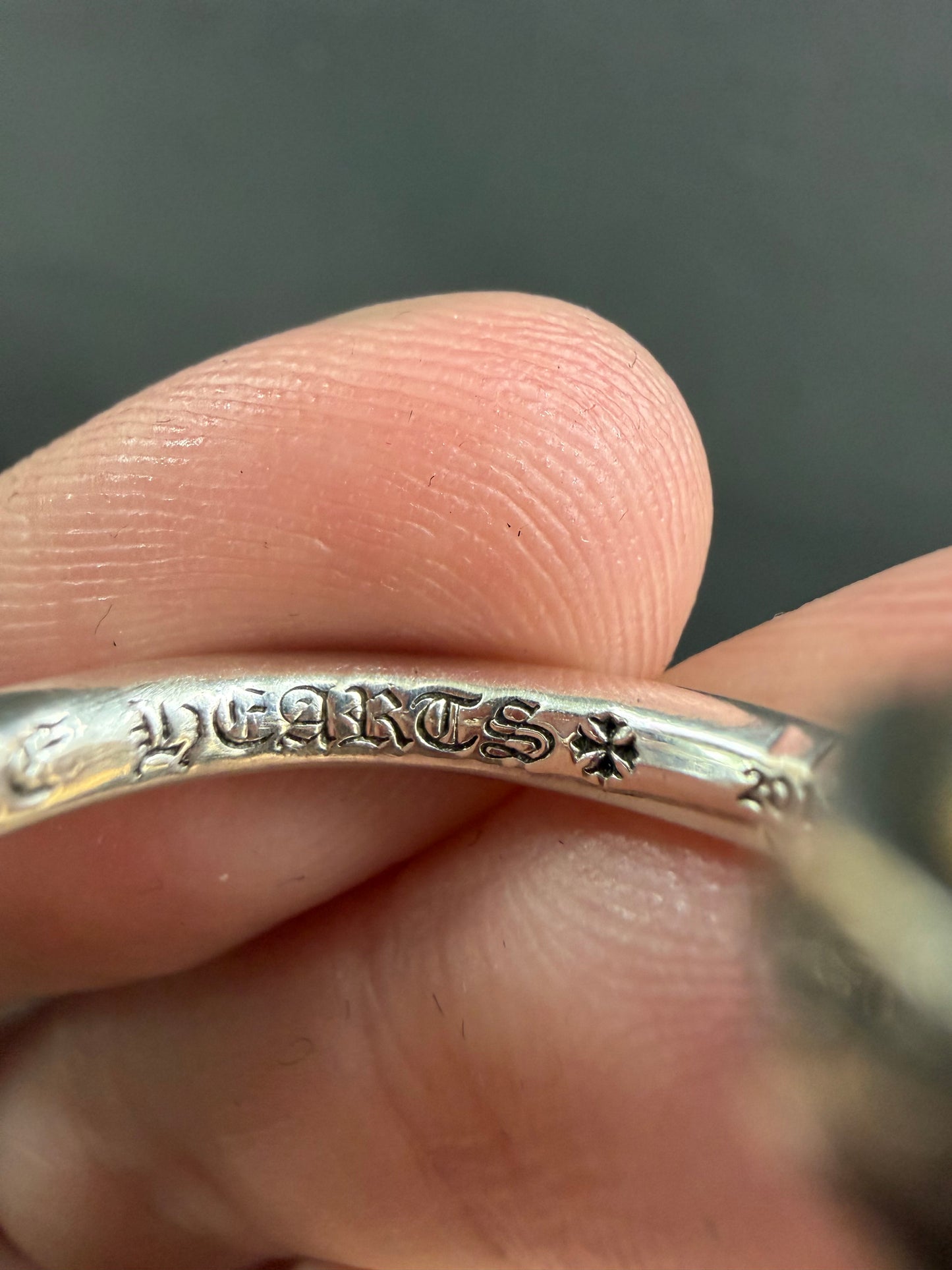 Chrome Hearts Nail Ring with Diamonds