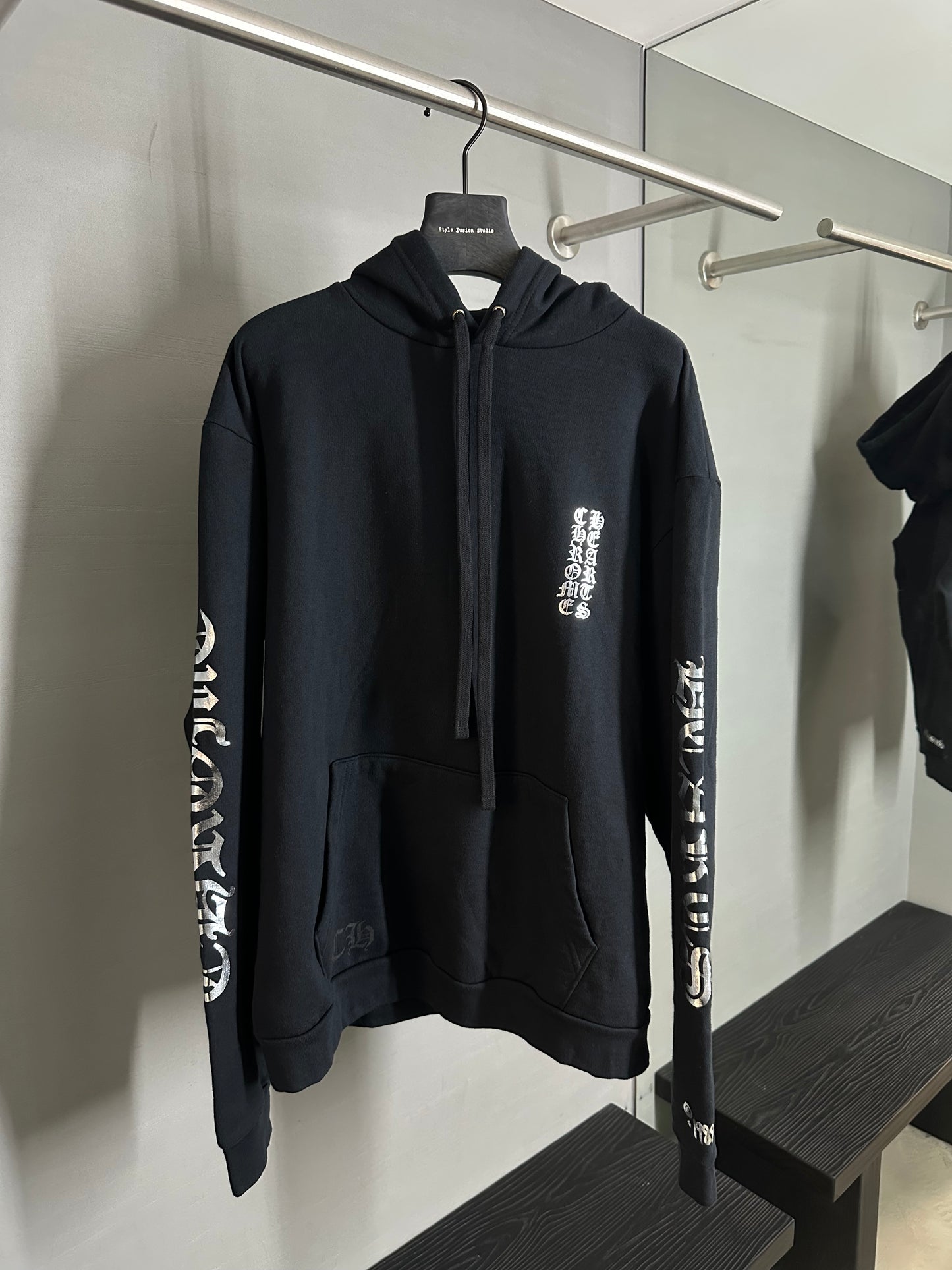 Chrome Hearts Silver Script Logo Hoodie