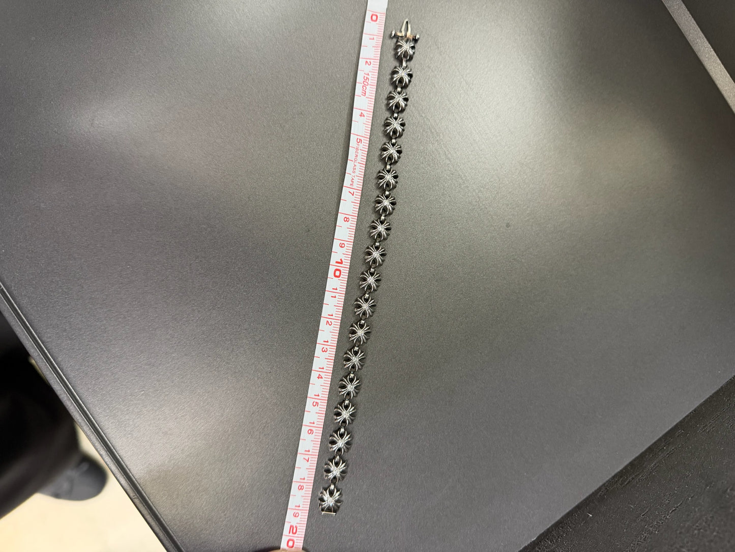 Chrome Hearts Tiny Plus Bracelet 18 Links with Diamonds