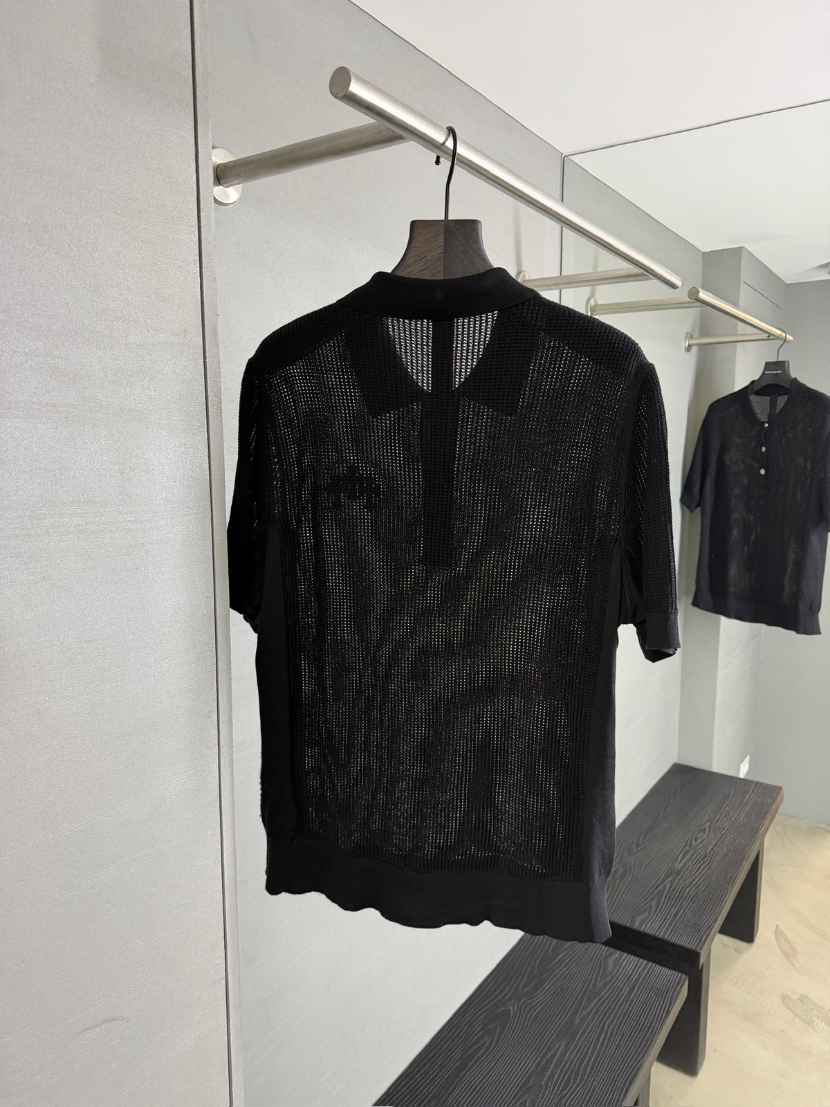 Chrome Hearts Cross Patch Mesh Polo Shirt