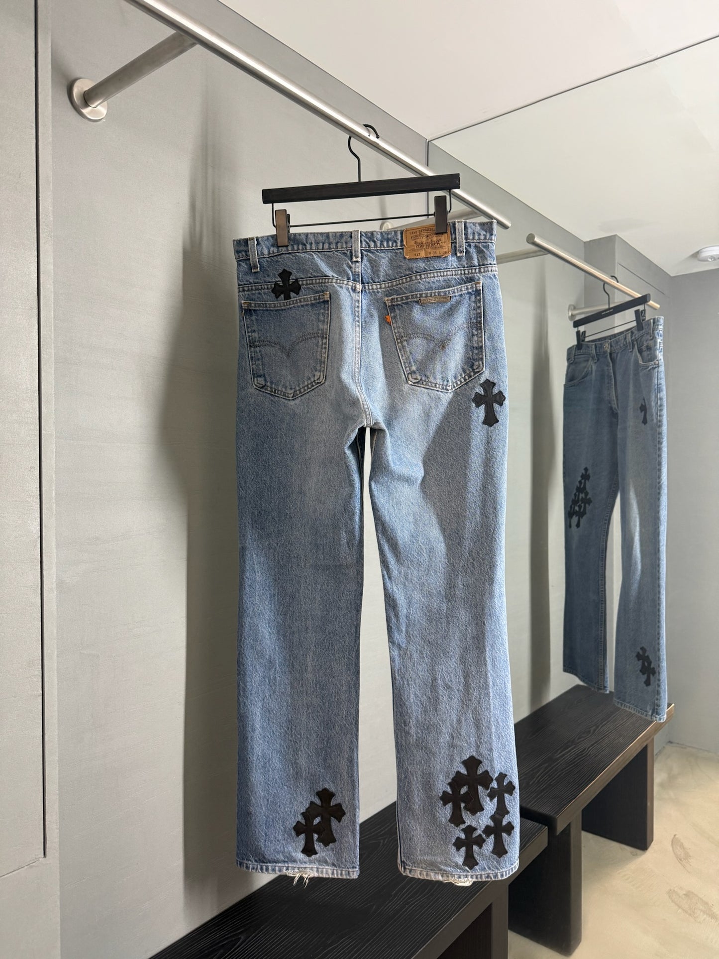 Chrome Hearts Levi’s 517 Cross Patch Jeans