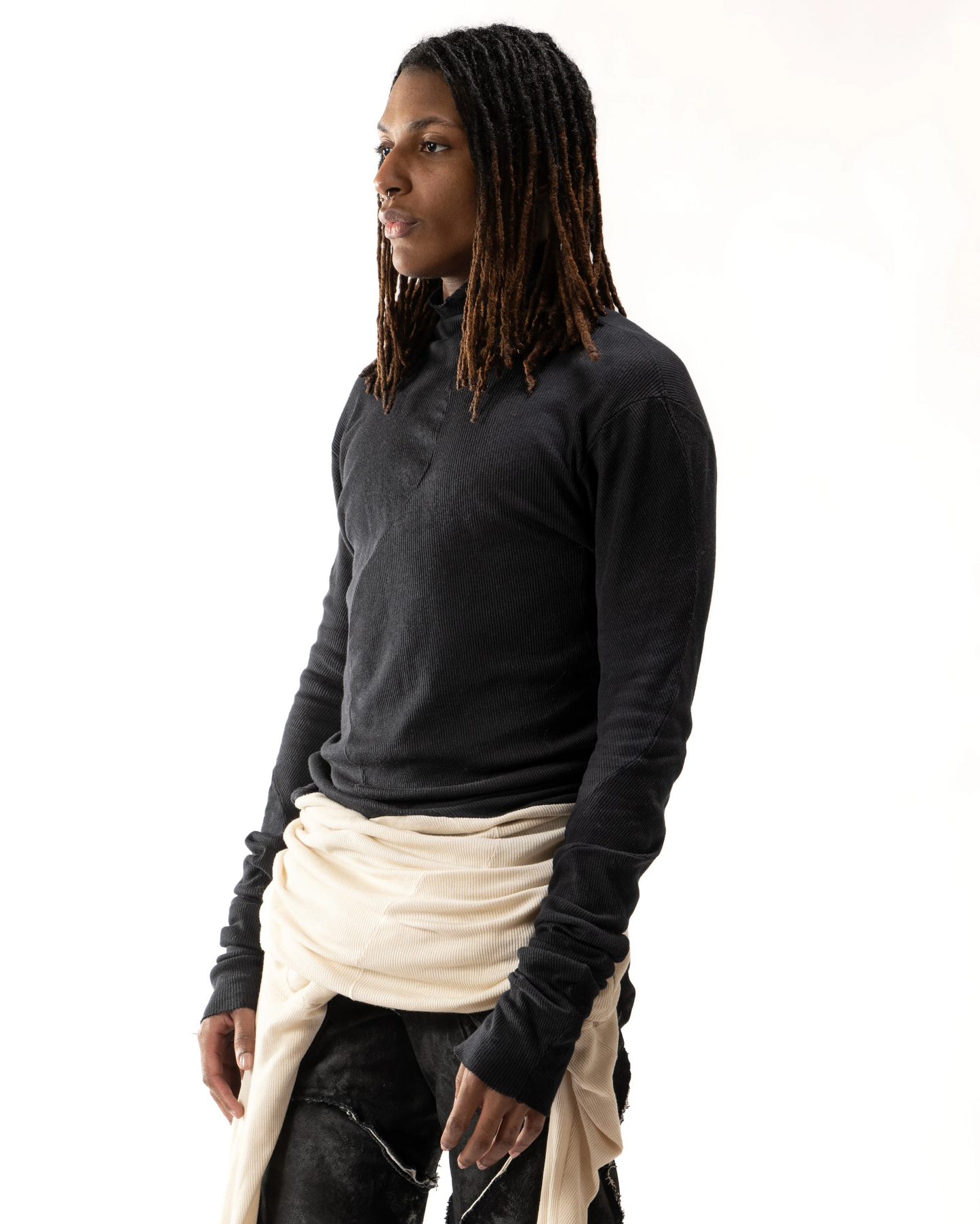 JAS Black Reversible Split Turtleneck