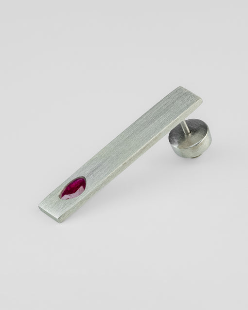 Parts of Four Plate Earring (0.2 CT, Ruby Slice, 34mm, MA+RUB)