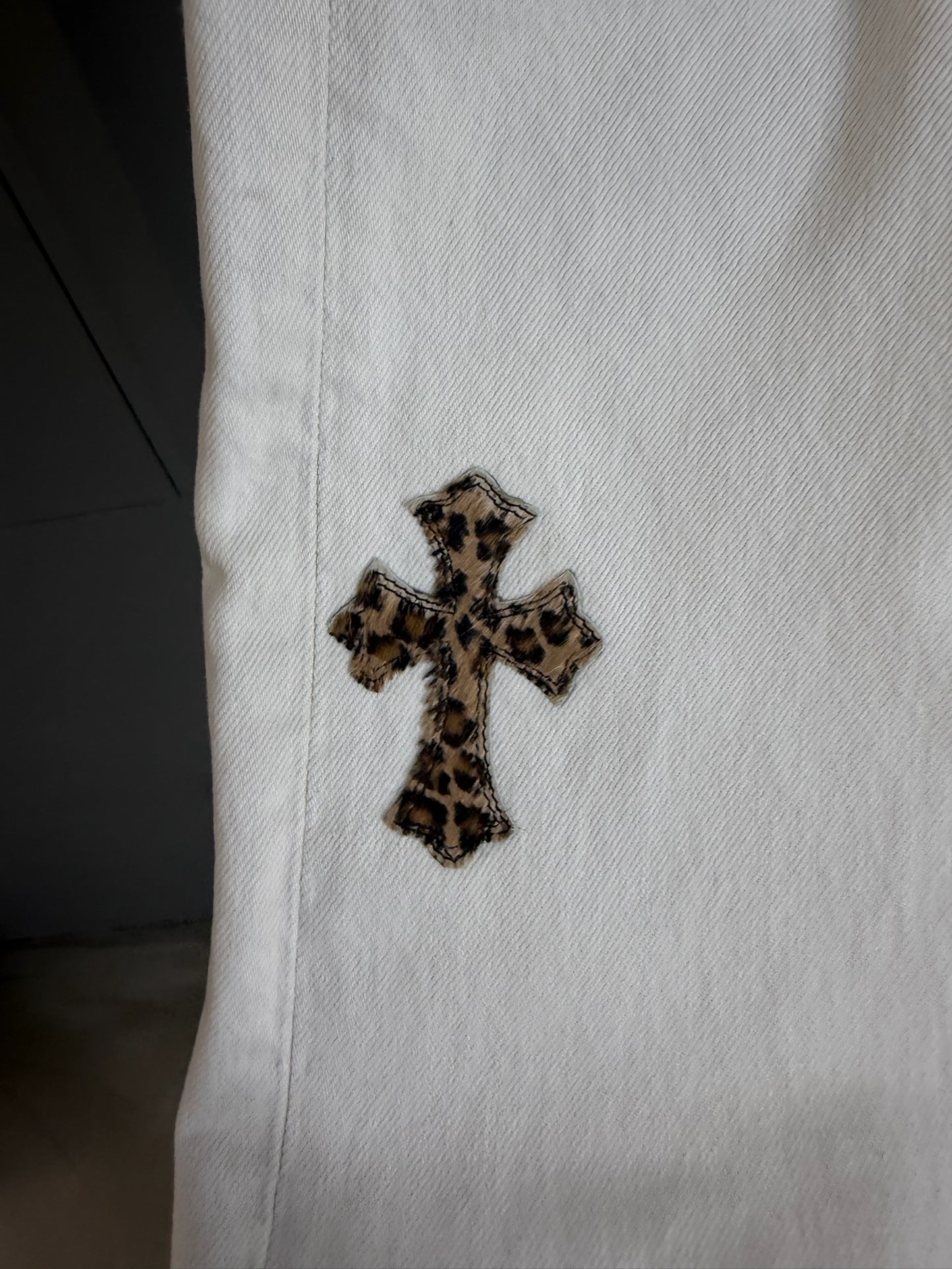 Chrome Hearts Levi’s 501 Leopard Cross Patch Jeans