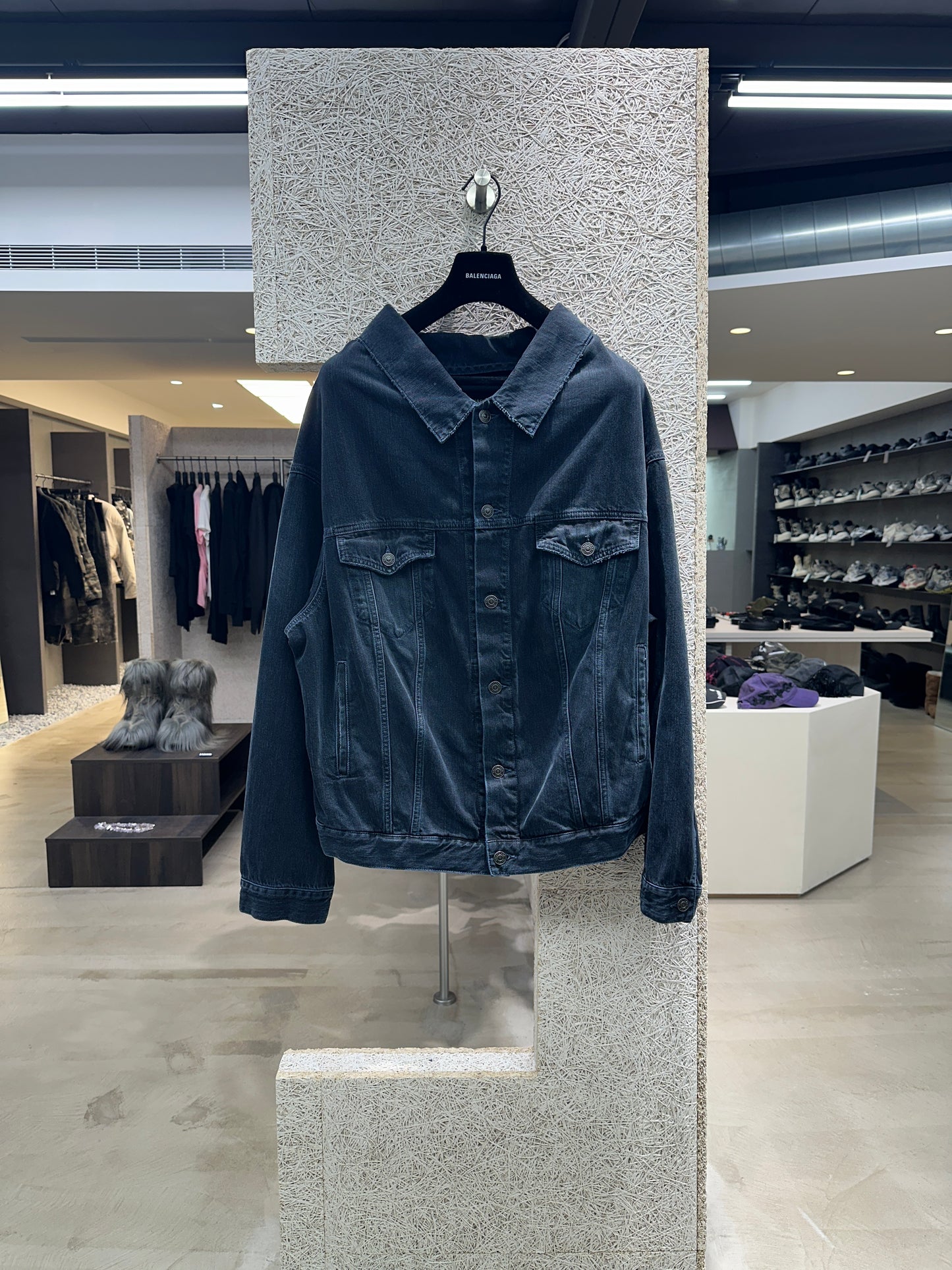 Balenciaga Off-shoulder Denim Jacket