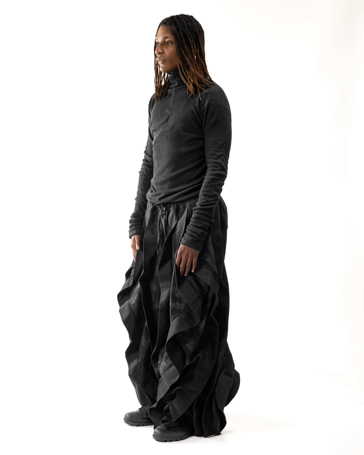 JAS Black Waxed Reversible Post Human Pants