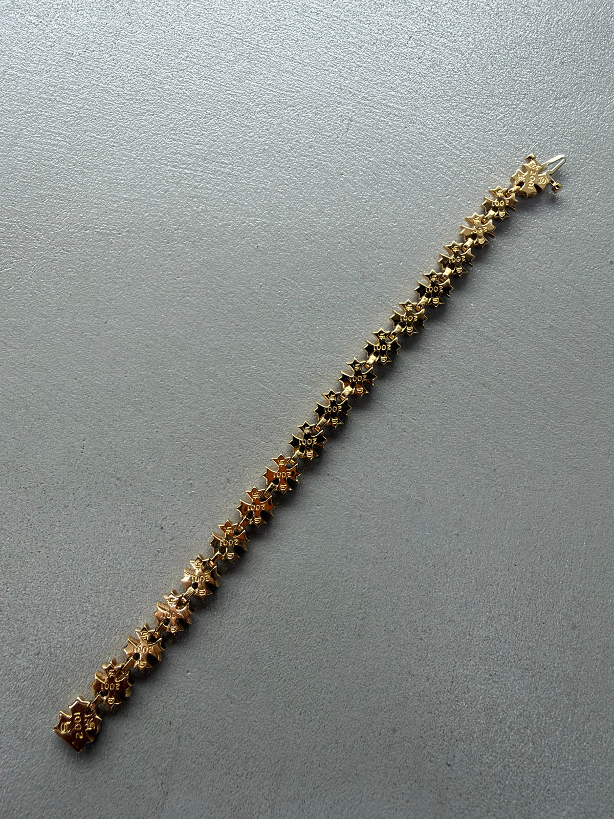 Chrome Hearts 22K Tiny Plus Bracelet with Diamonds
