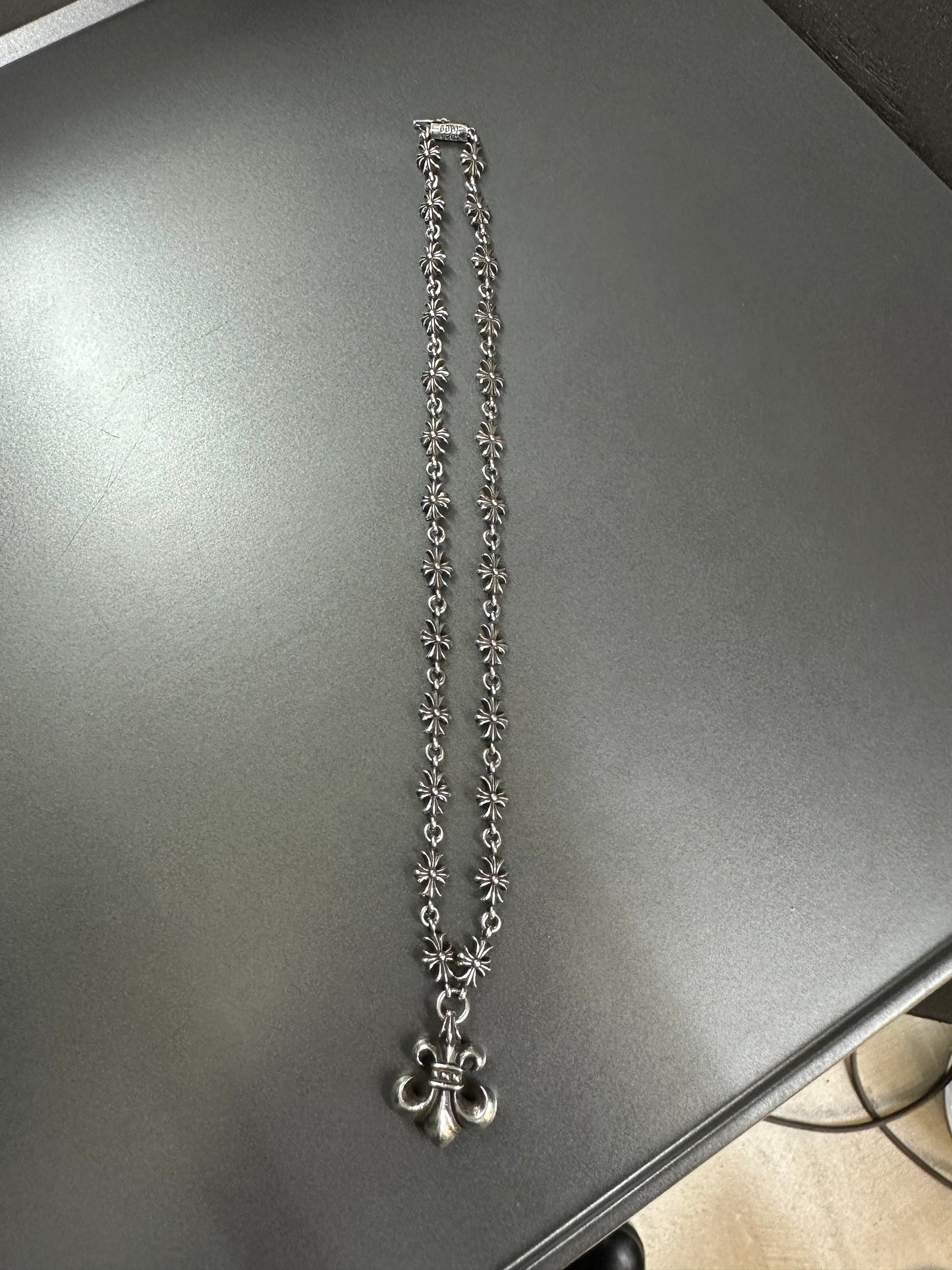 Chrome Hearts Tiny E Fleur Charm Necklace