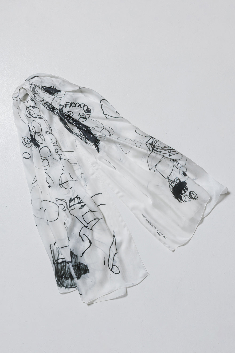 NUDE:MM Silk Satin Inkjet Print Scarf