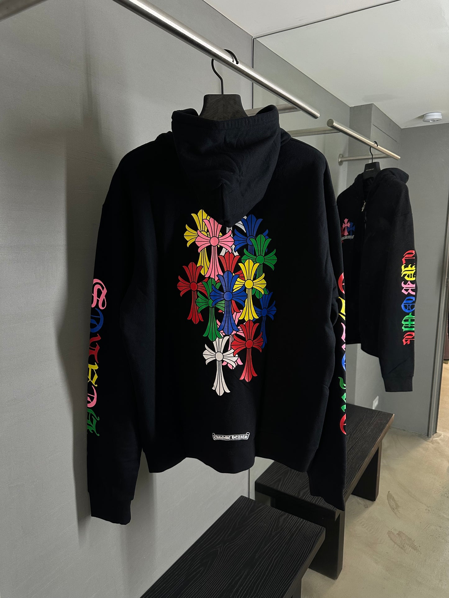 Chrome Hearts Multicolor Cemetery Cross Zip Up Hoodie