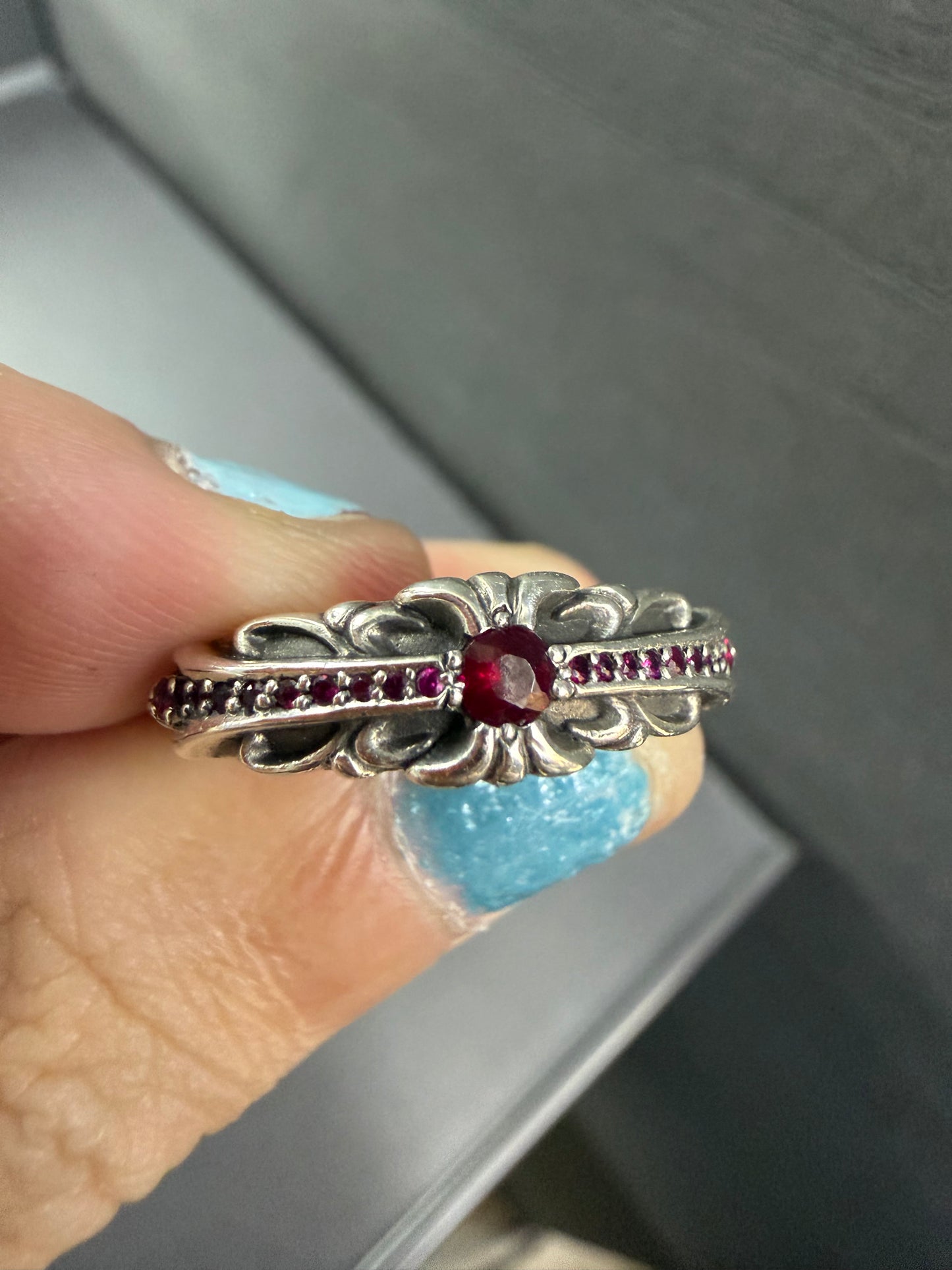 Chrome Hearts Baby Classic Ruby Ring with Diamonds