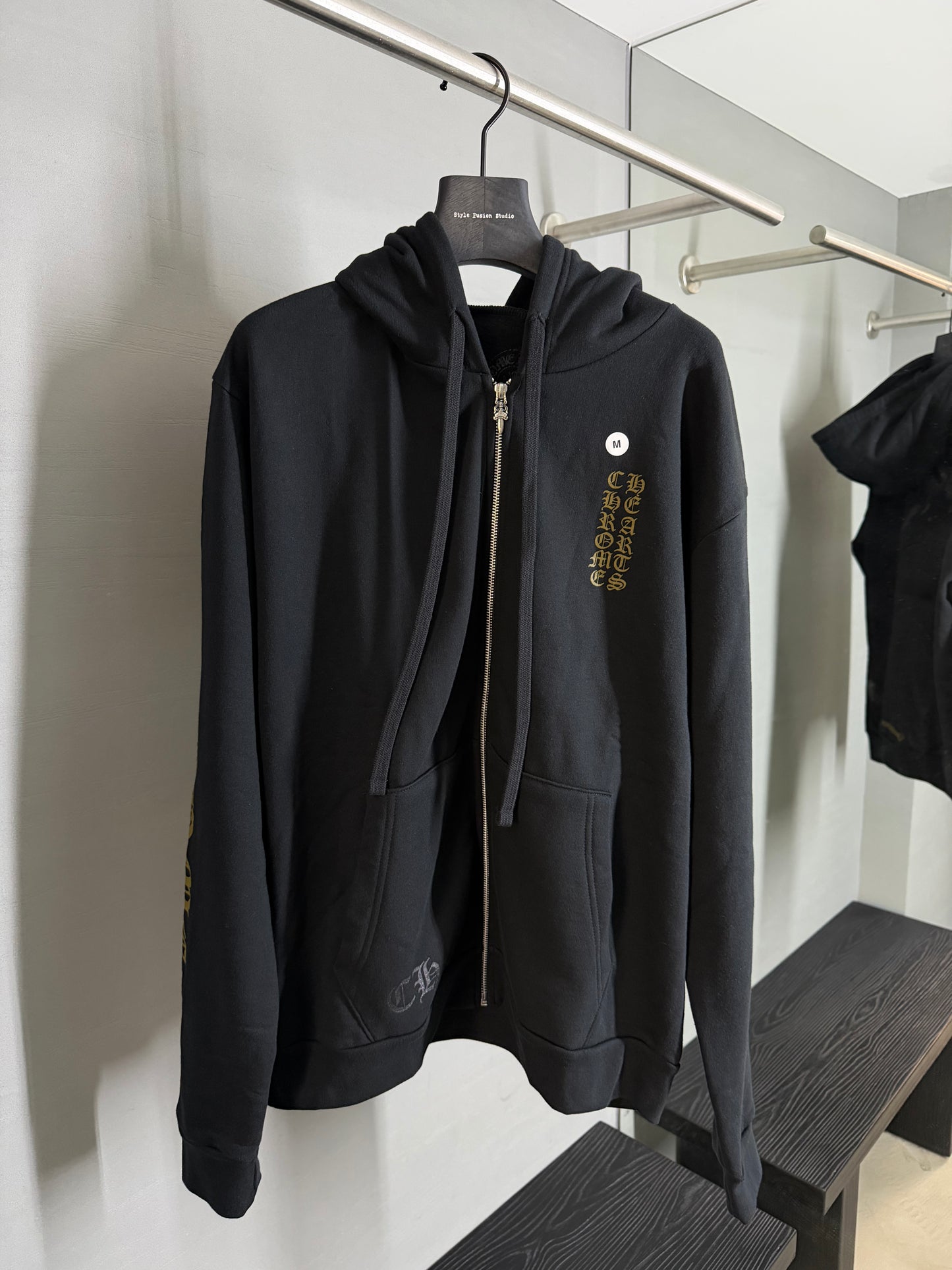 Chrome Hearts Gothic Script Vertical Logo Zip-up