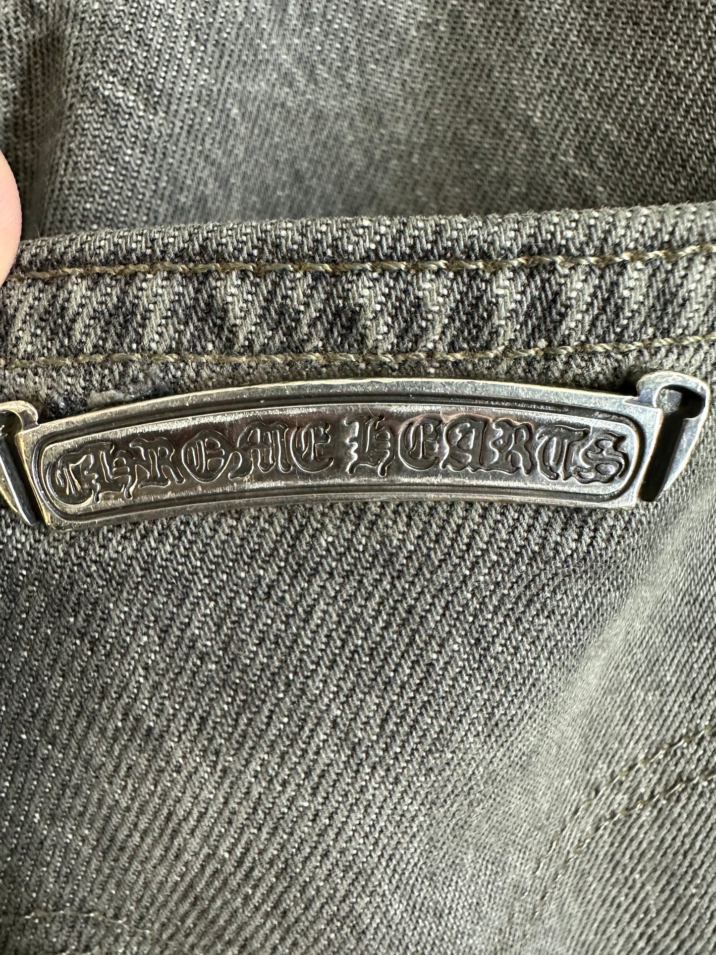 Chrome Hearts Leather Patched 501 Levis Jeans