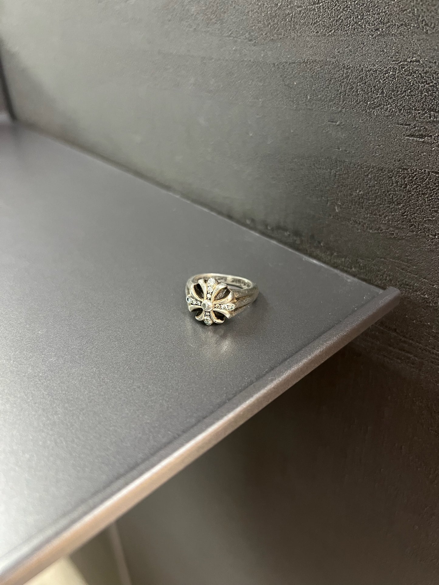 Chrome Hearts Cut Out Plus Ring with Diamond