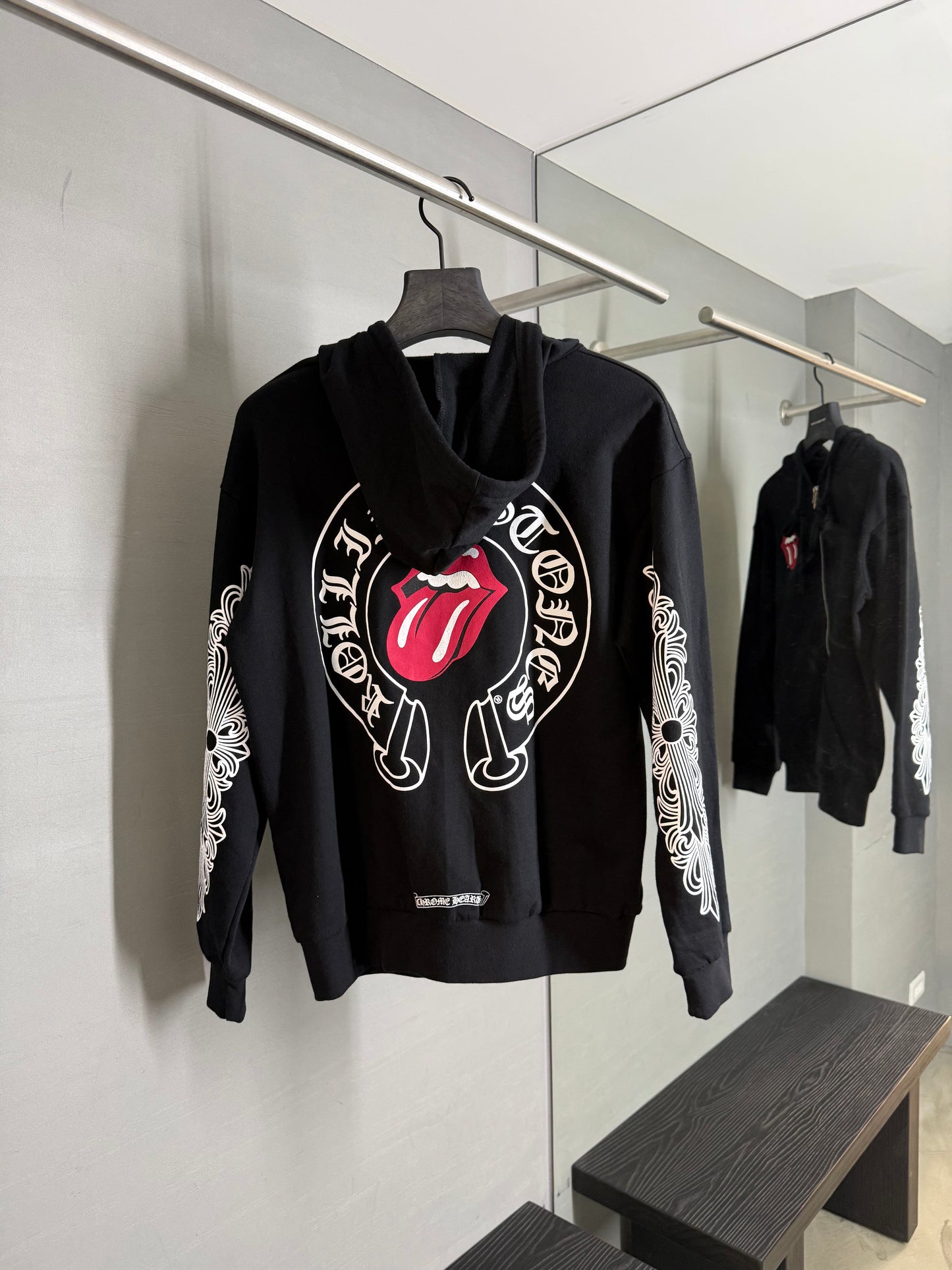 Chrome Hearts Rolling Stone Floral Zip-up