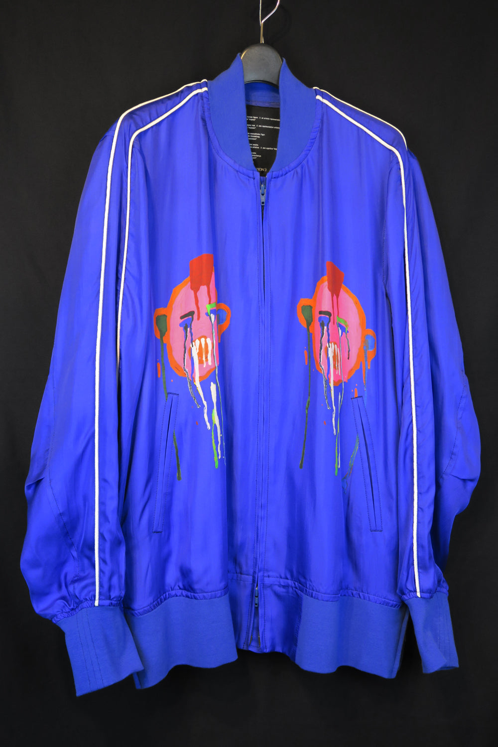 NUDE:MM Silk Twill Inkjet Print Oversized Bomber Jacket