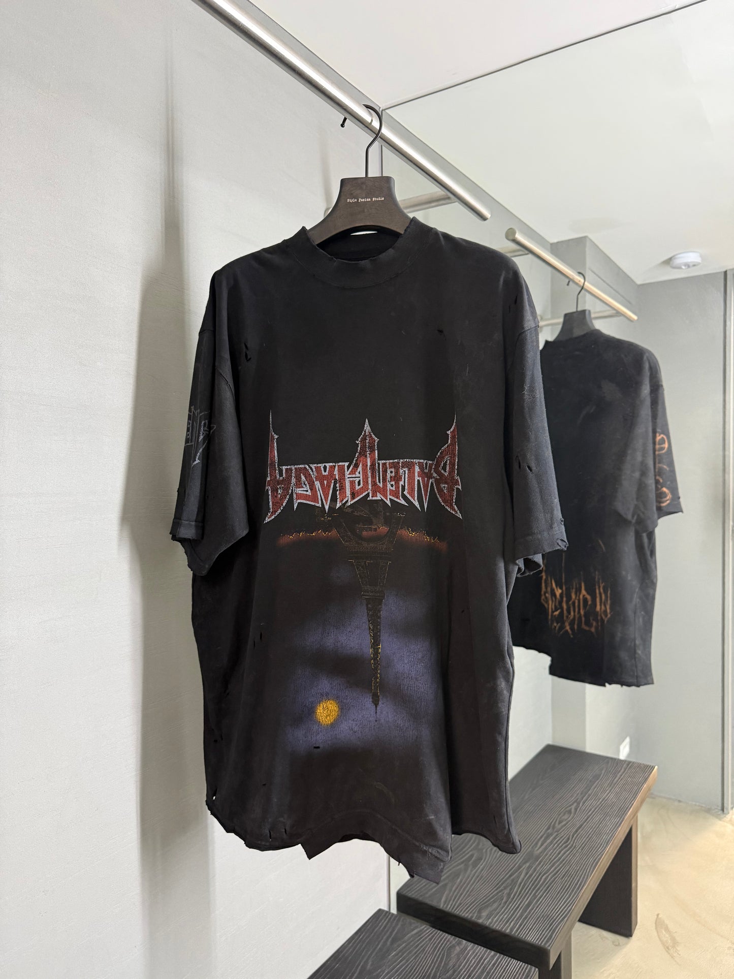Balenciaga Paris Moon Upside Down Oversized T-Shirt