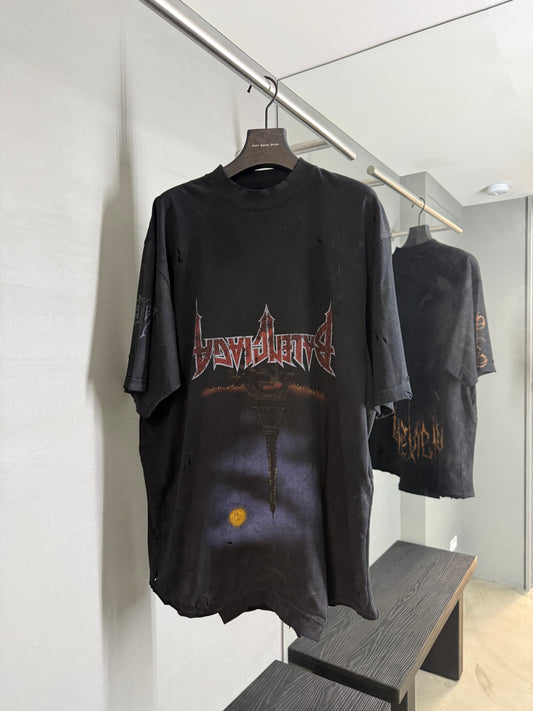 Balenciaga Paris Moon Upside Down Oversized T-Shirt