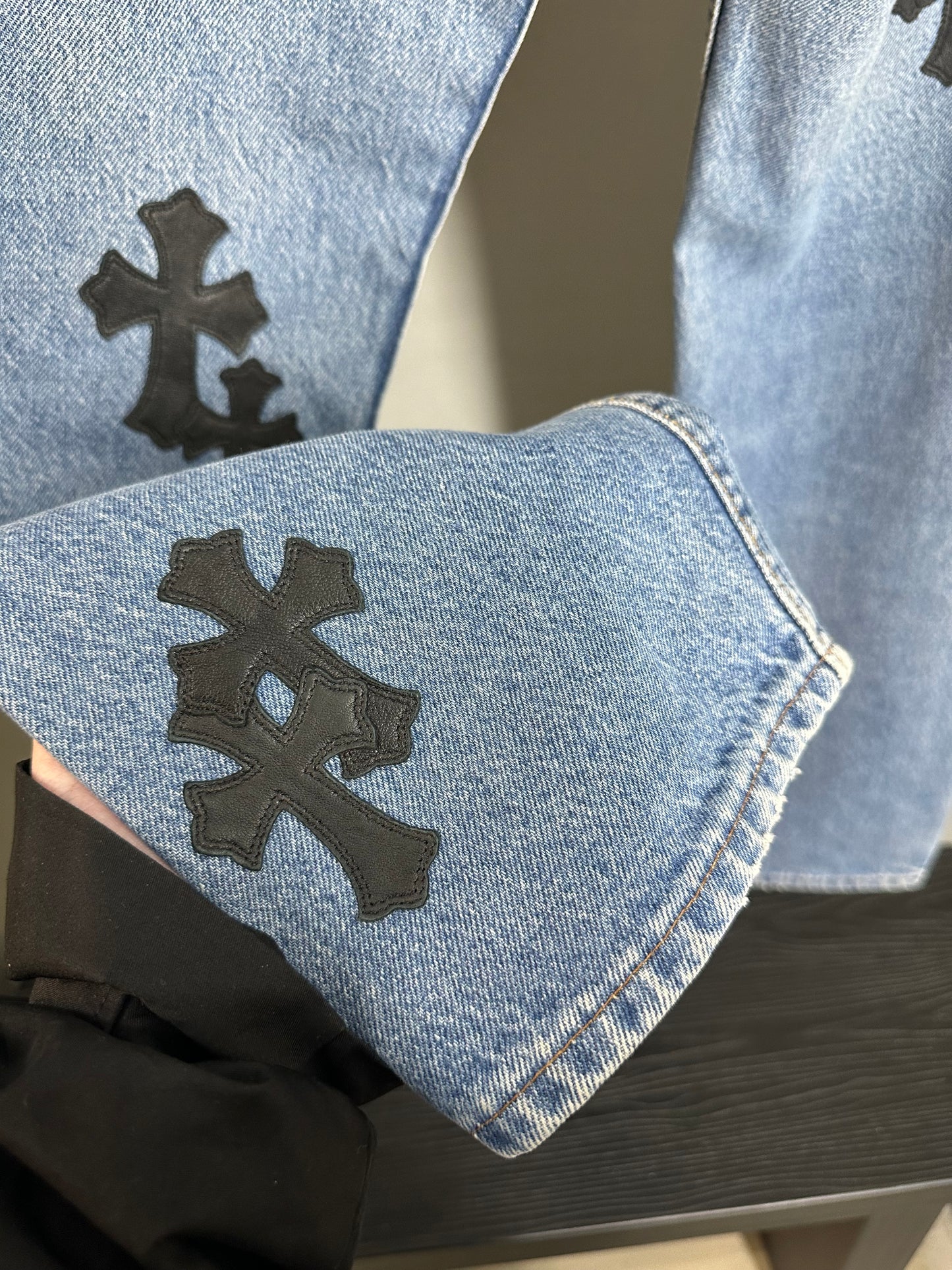 Chrome Hearts Levi’s 505 Cross Patch Jeans