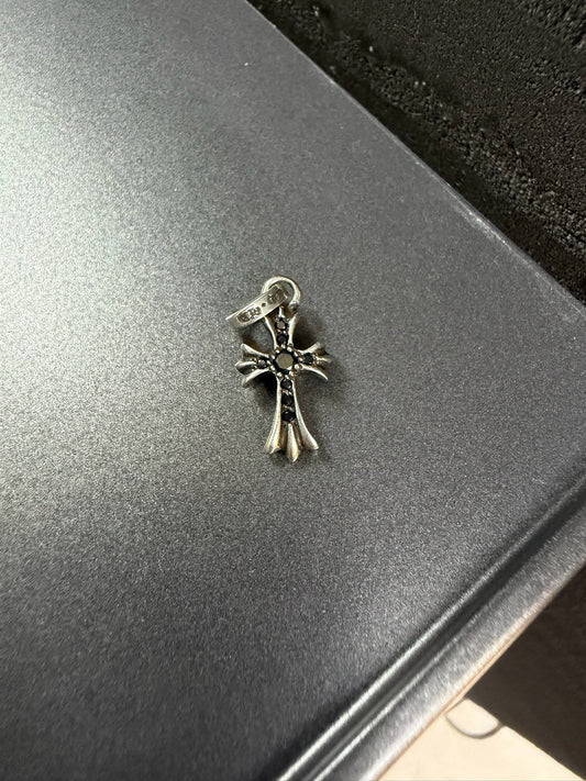 Chrome Hearts BBF Baby Fat Pendant with Black Diamonds
