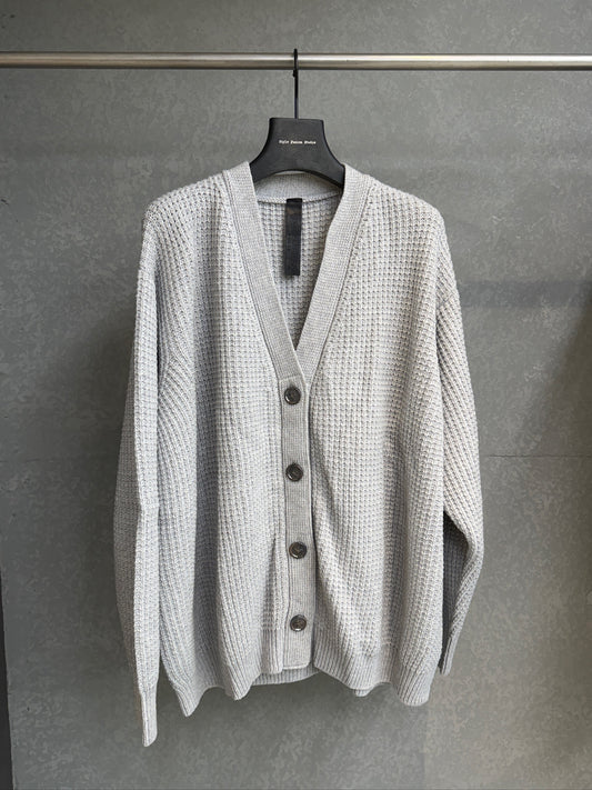 Chrome Hearts Cross Patch Grey Waffle Cashmere Cardigan