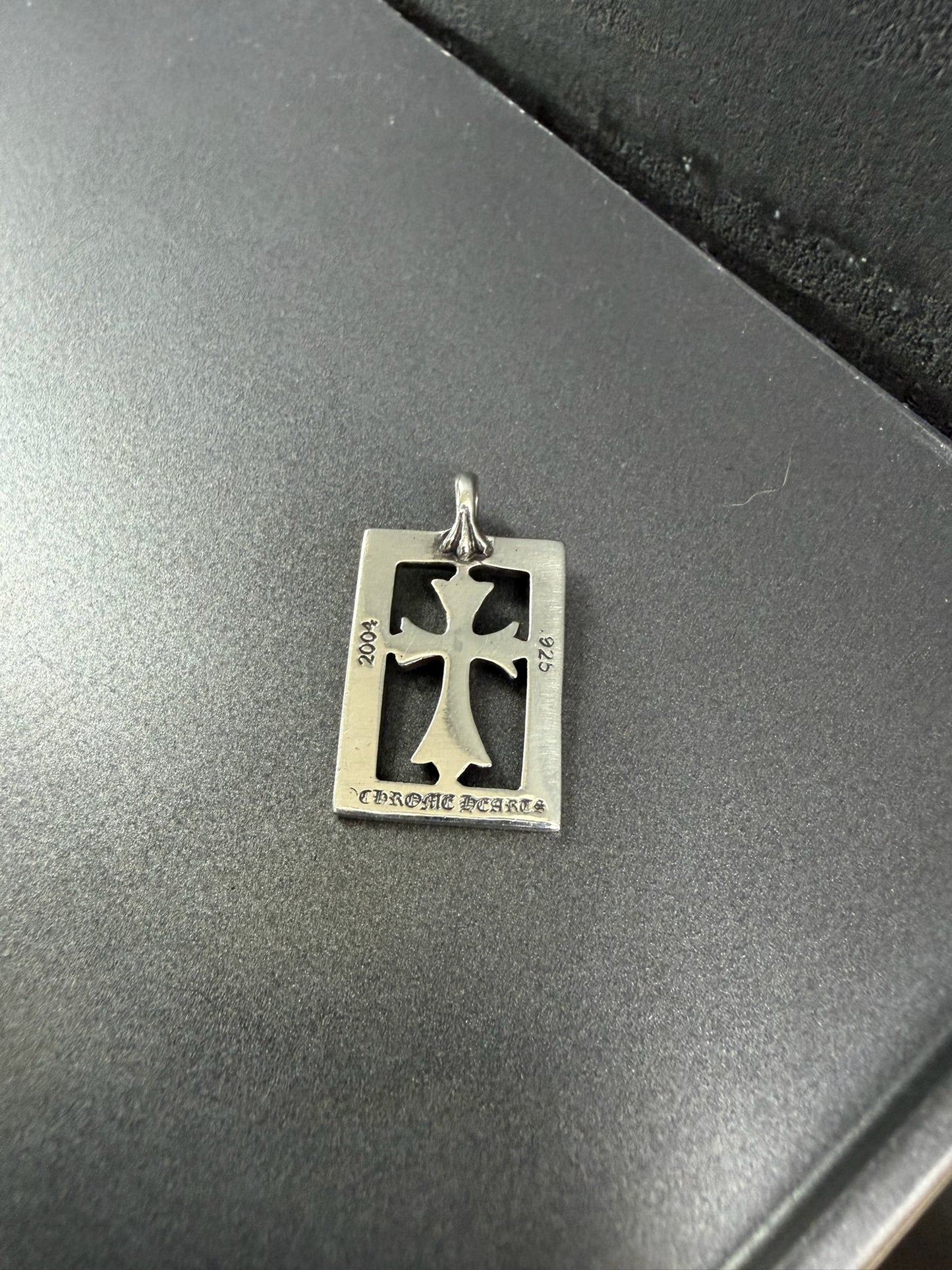 Chrome Hearts Baby Fat Cross Frame Tag Pendant