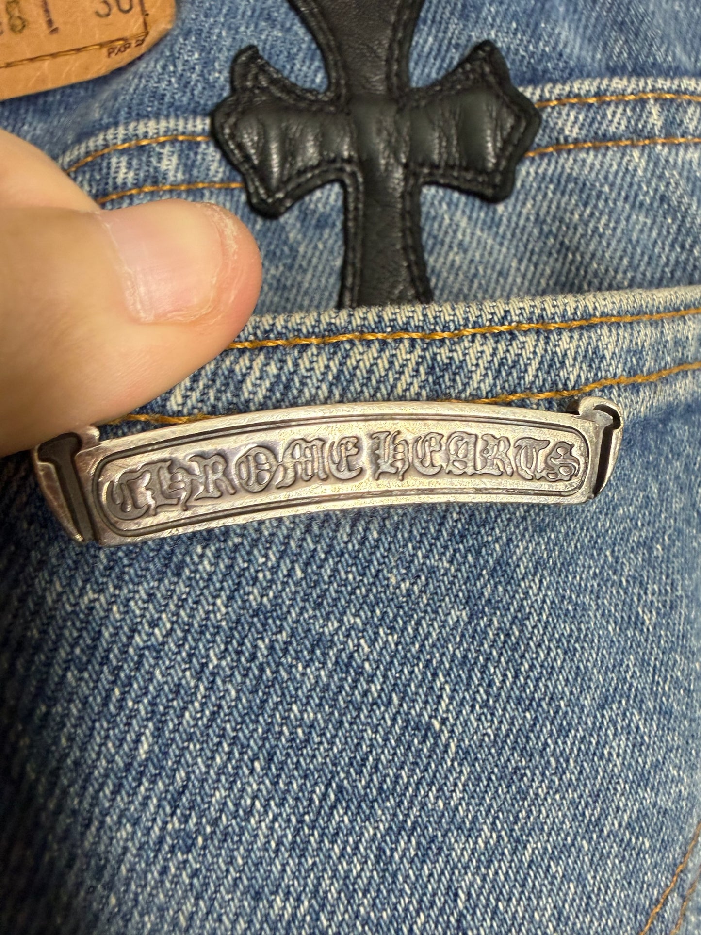 Chrome Hearts Levi’s 505 Cross Patch Jeans