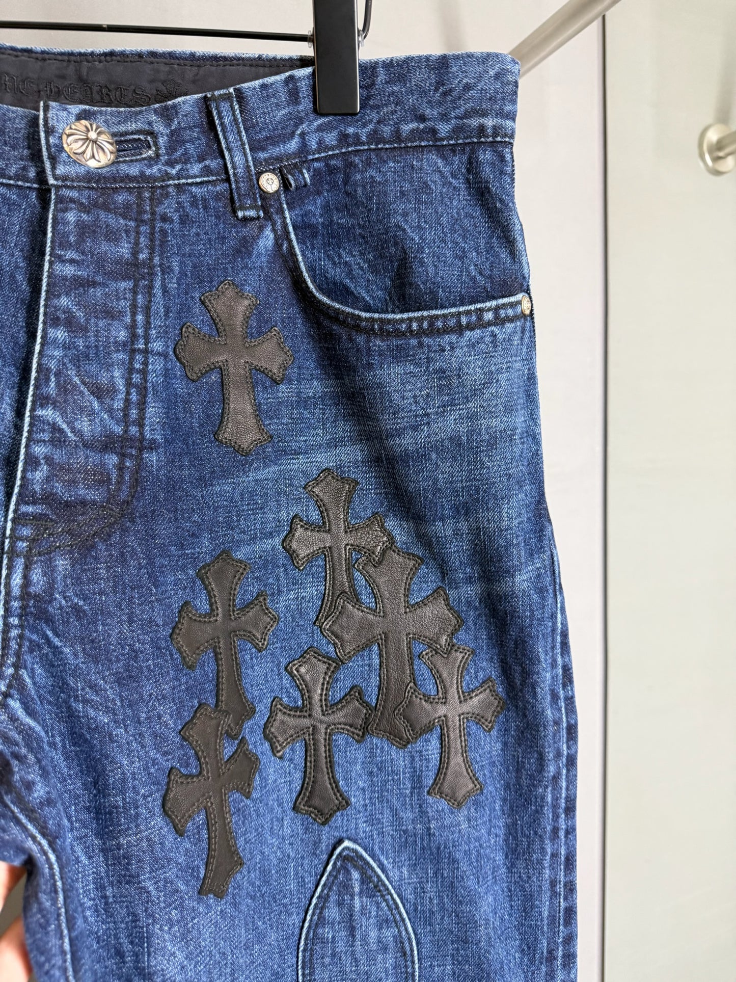 Chrome Hearts Turbo Diesel Fleur Knee Jeans