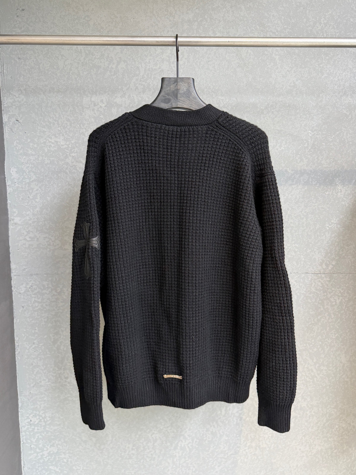 Chrome Hearts Cross Patch Waffle Cashmere Cardigan