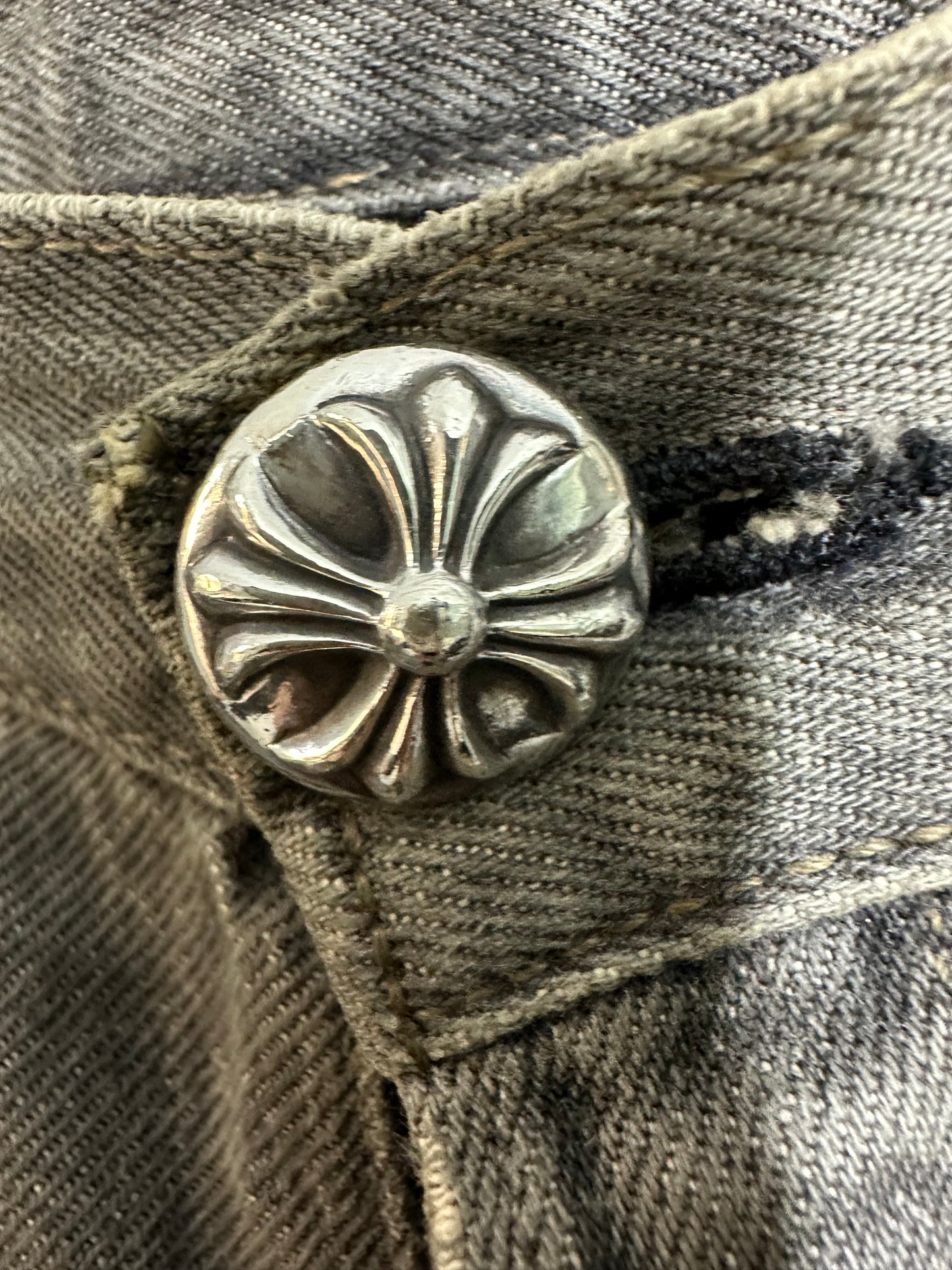 Chrome Hearts Leather Patched 501 Levis Jeans