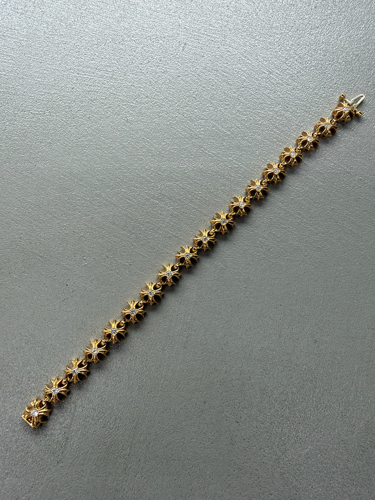 Chrome Hearts 22K Tiny Plus Bracelet with Diamonds