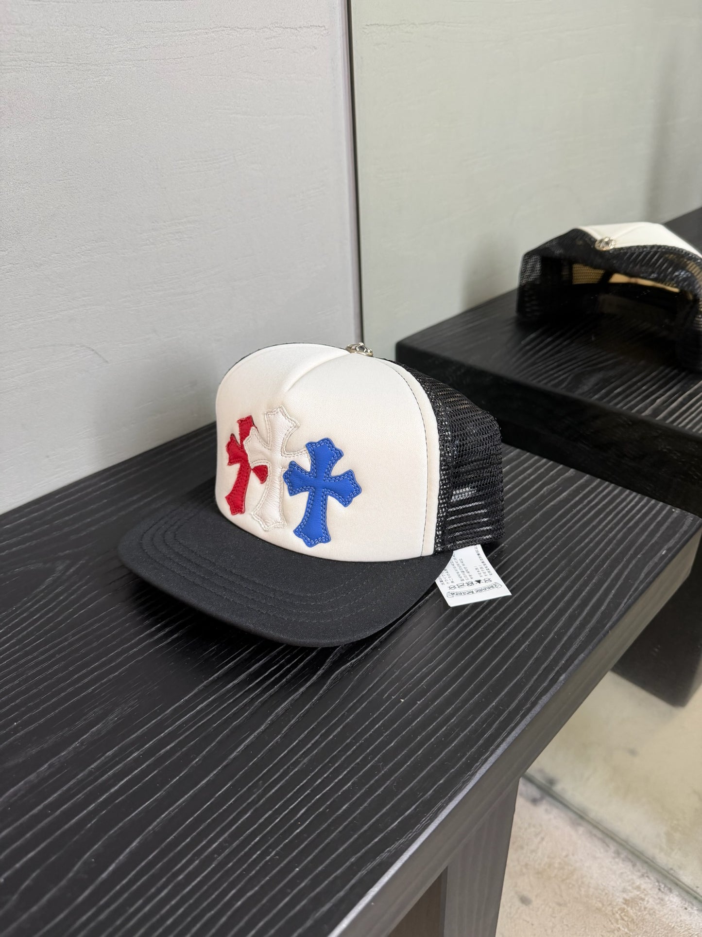 Chrome Hearts Leather Cross Patch Trucker Hat