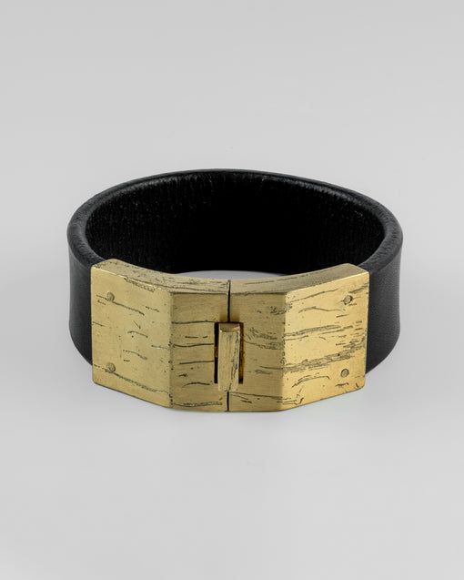 Parts of Four Box Lock Bracelet (Facet, Narrow,BLK+AG)