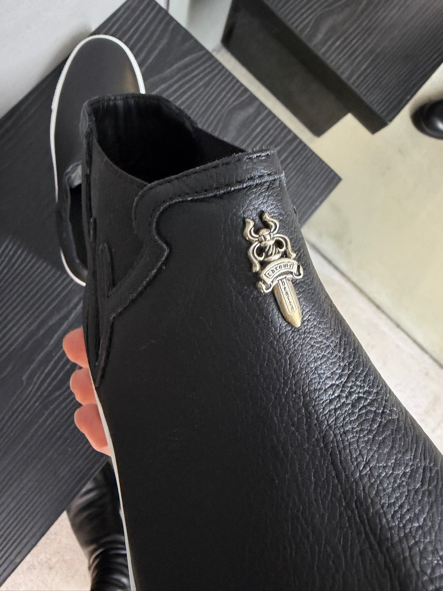 Chrome Hearts Dagger Mid Top Slip On Sneakers