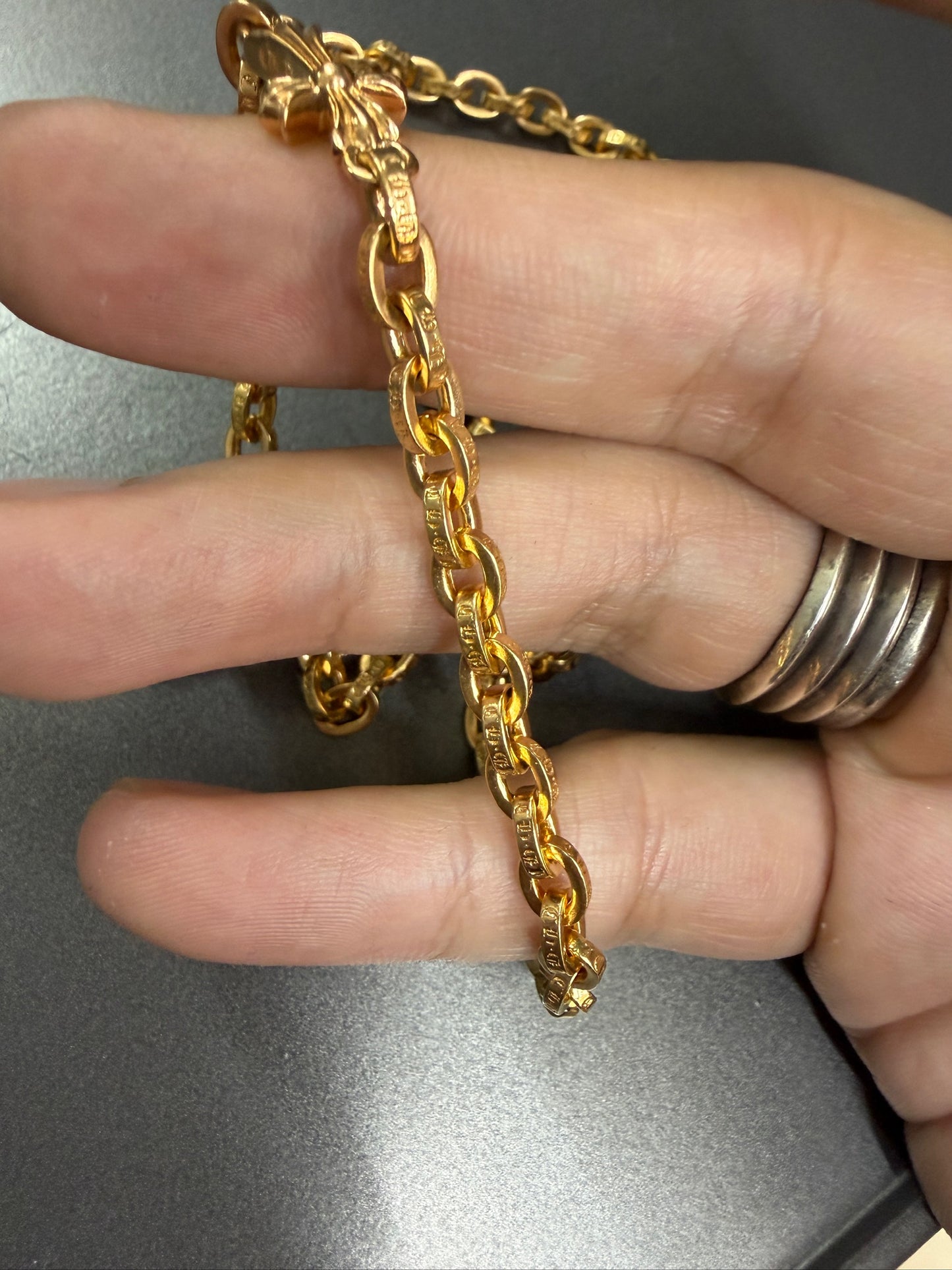 Chrome Hearts 22K Paperfat with Diamonds Necklace