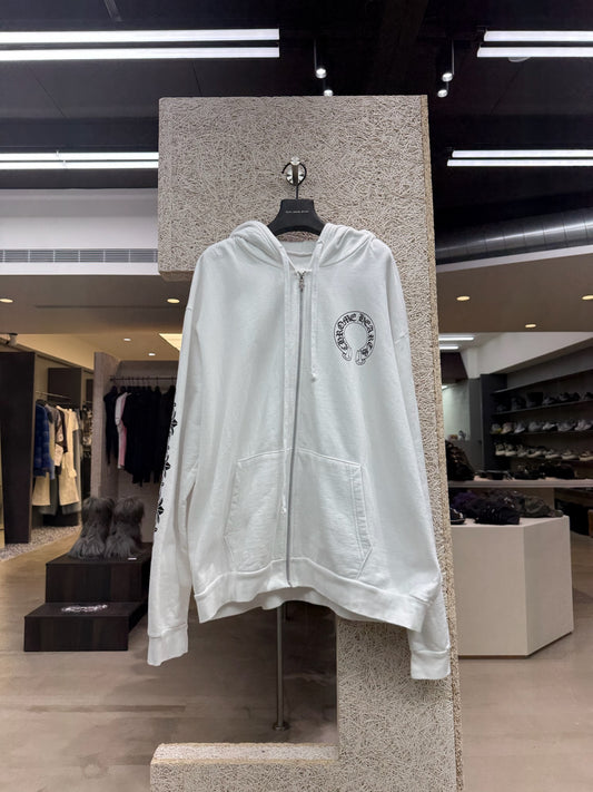 Chrome Hearts Horseshoe Floral Cross Zip-up Hoodie