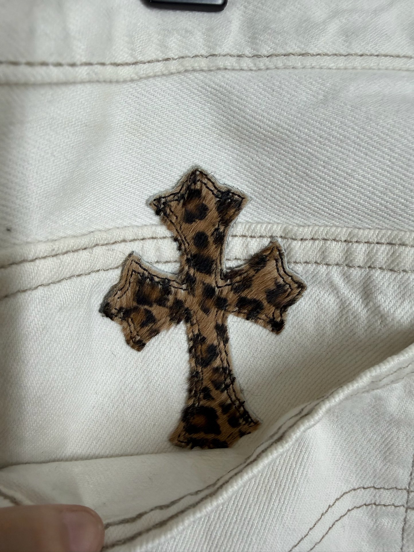 Chrome Hearts Levi’s 501 Leopard Cross Patch Jeans