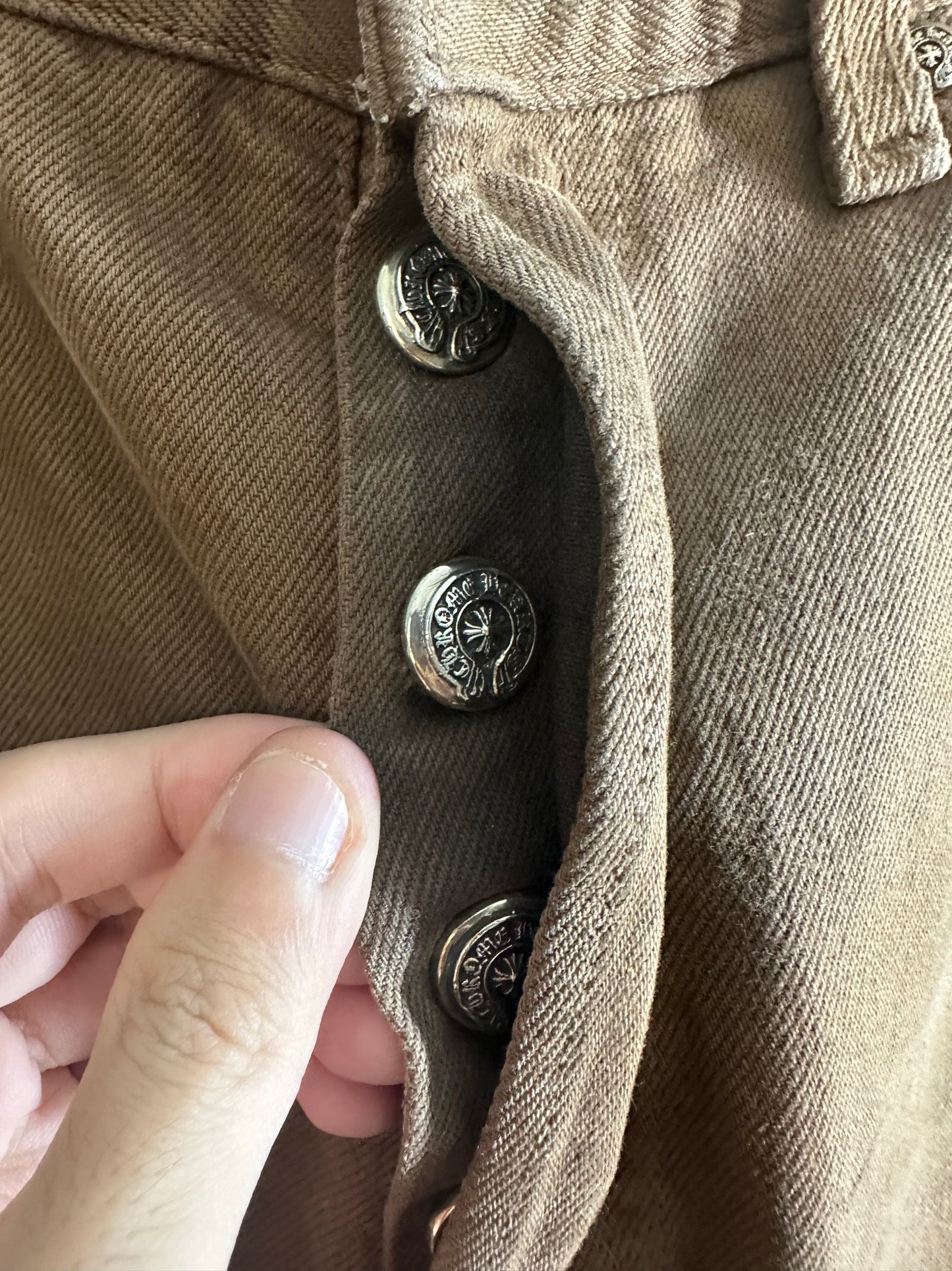 Chrome Hearts Leather Cross Patched Levis 501 Jeans (1 of 1)