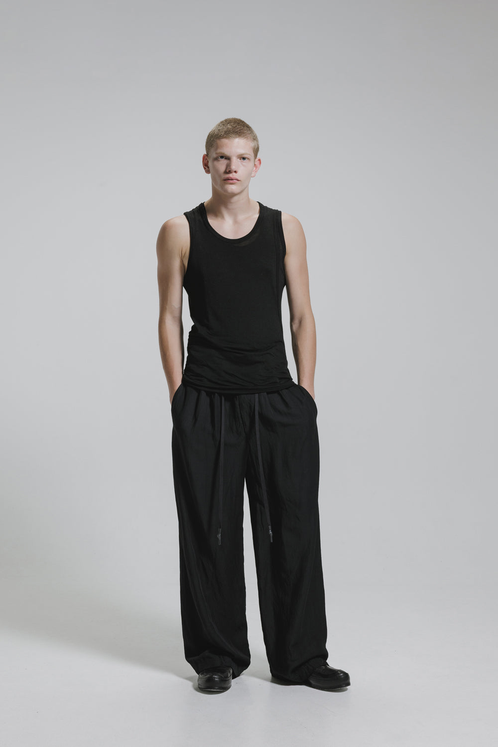 NUDE:MM Rayon Linen Twill Wide Leg Easy Pants