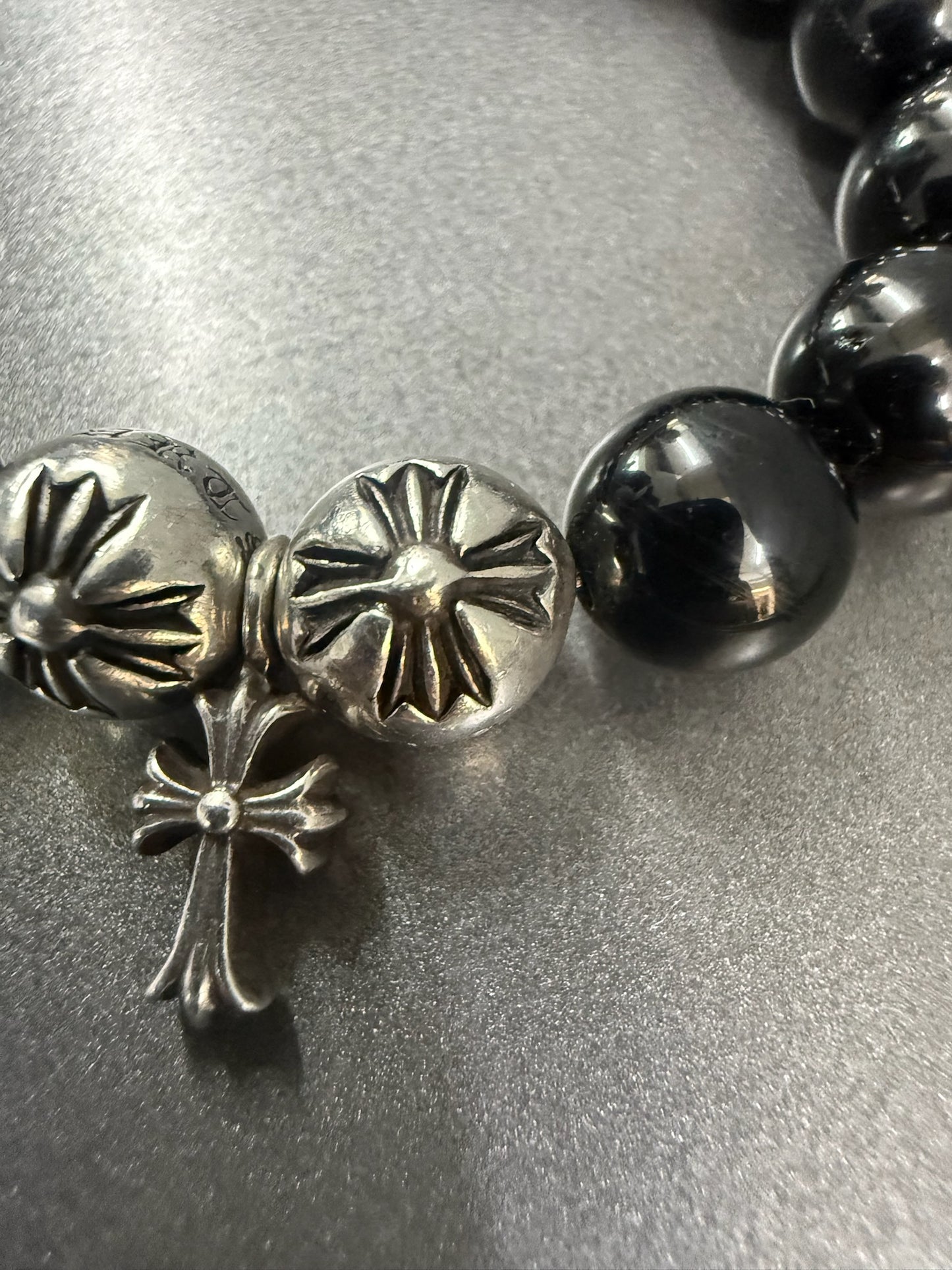Chrome Hearts 10mm Silver Bead Bracelet