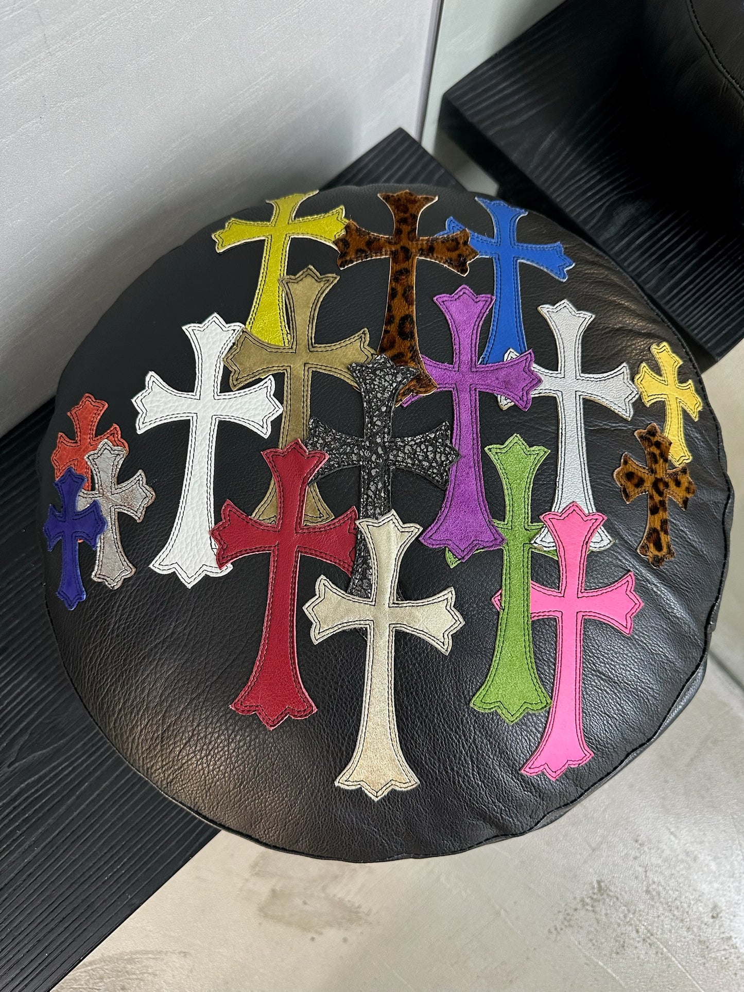 Chrome Hearts Multicolor Cross Patch Pillow