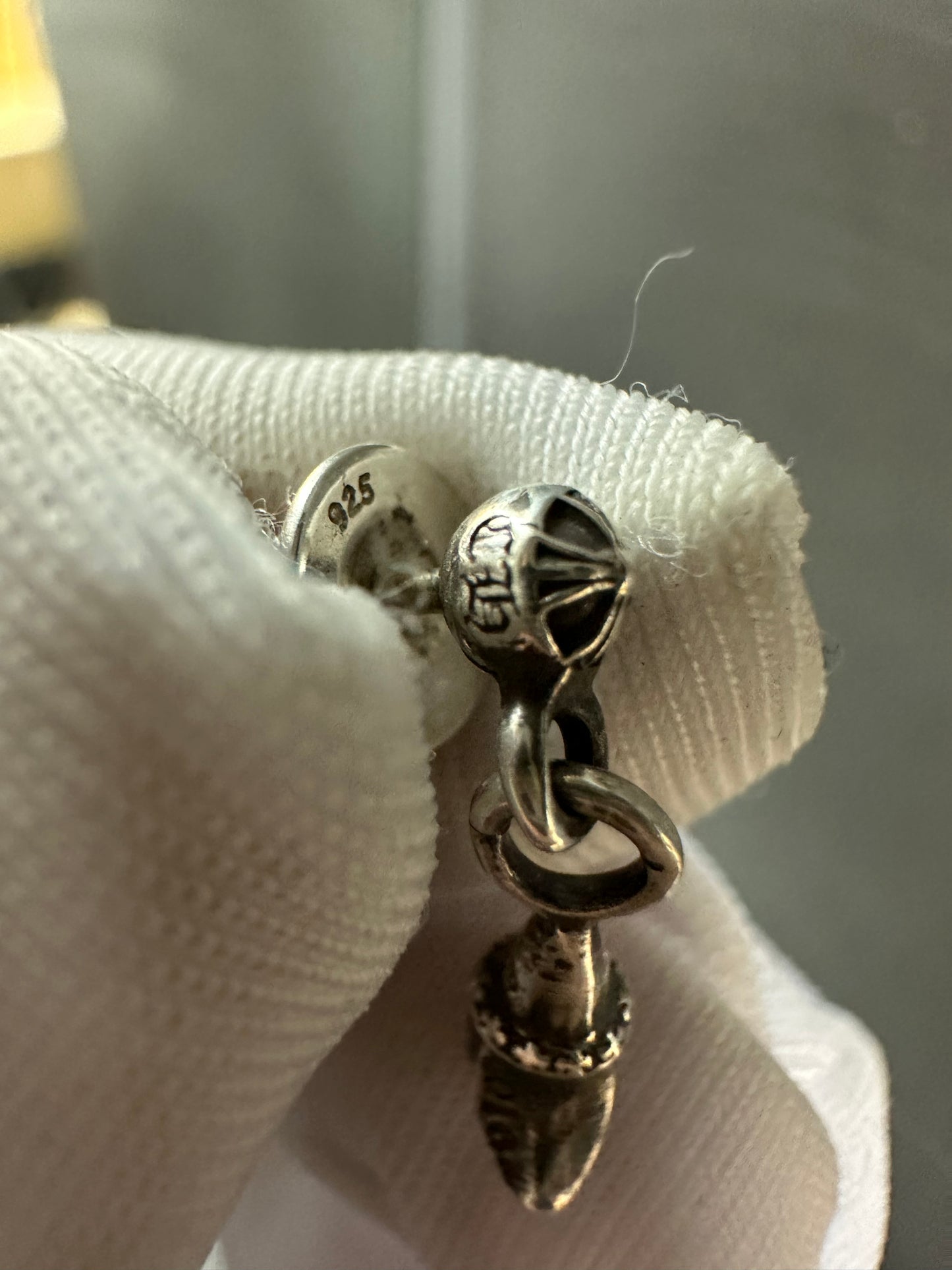 Chrome Hearts Cross Ball Tail Tiny Drop Earring