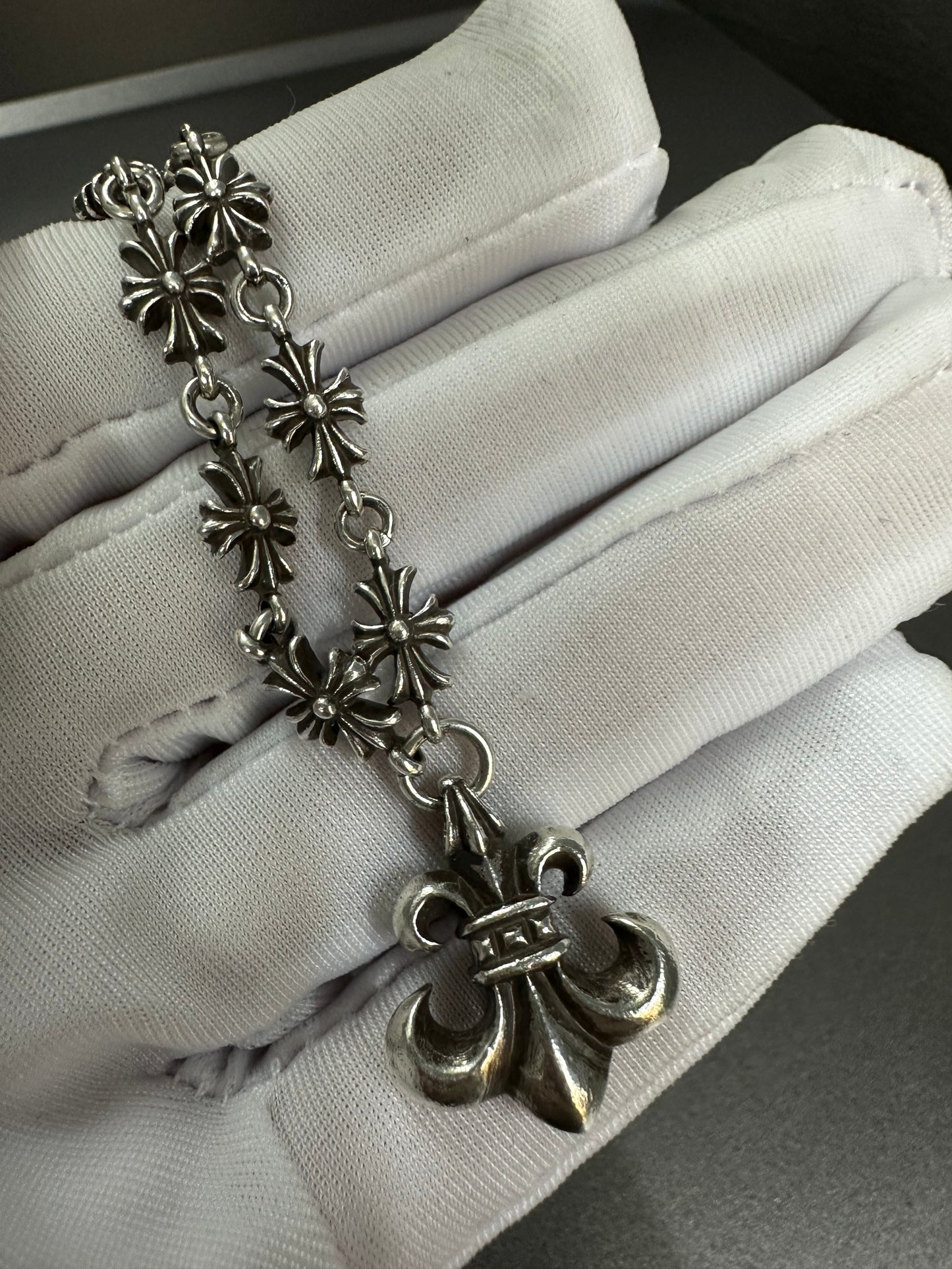 Chrome Hearts Tiny E Fleur Charm Necklace