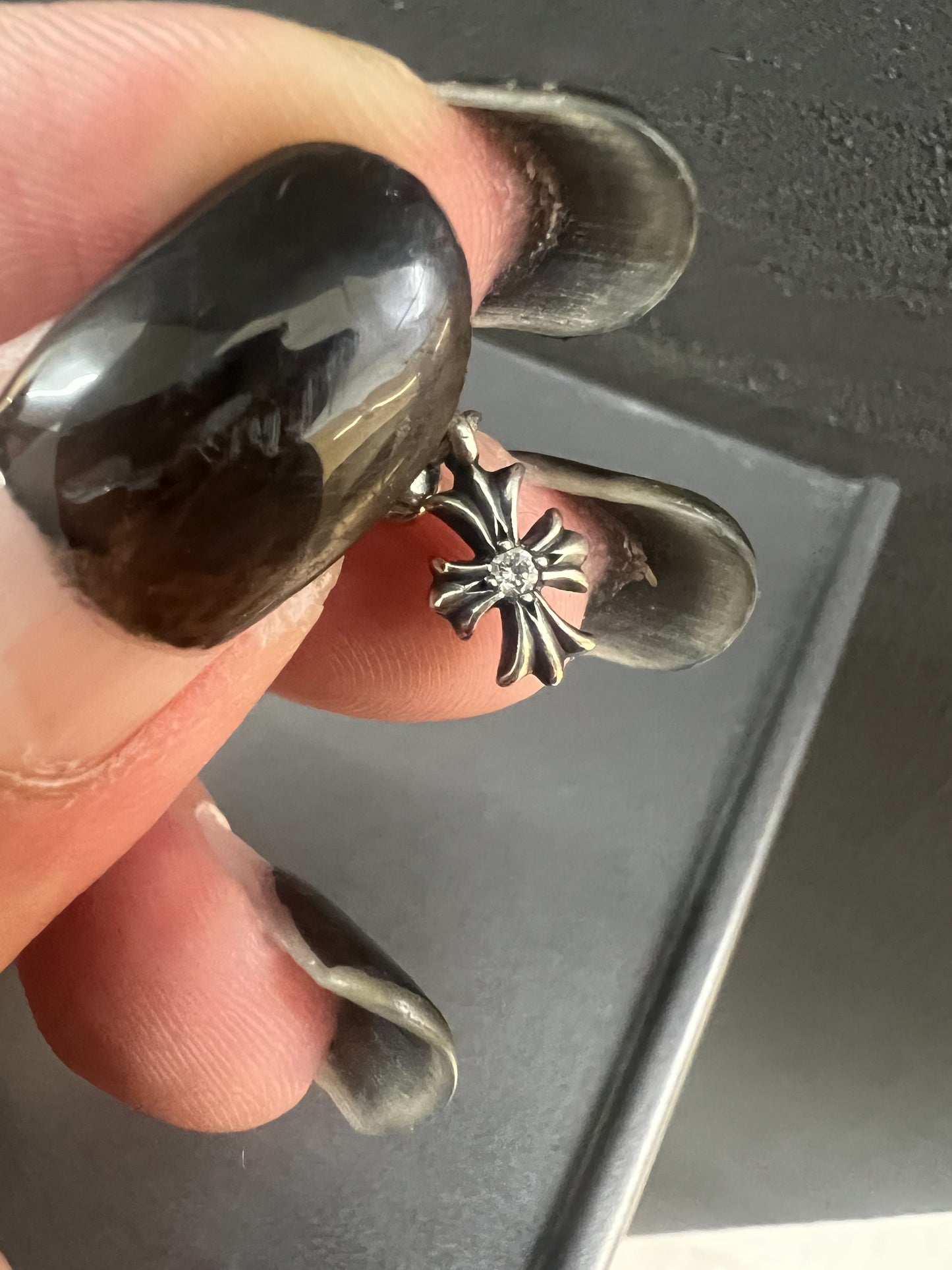 Chrome Hearts Tiny E Earring with Diamond