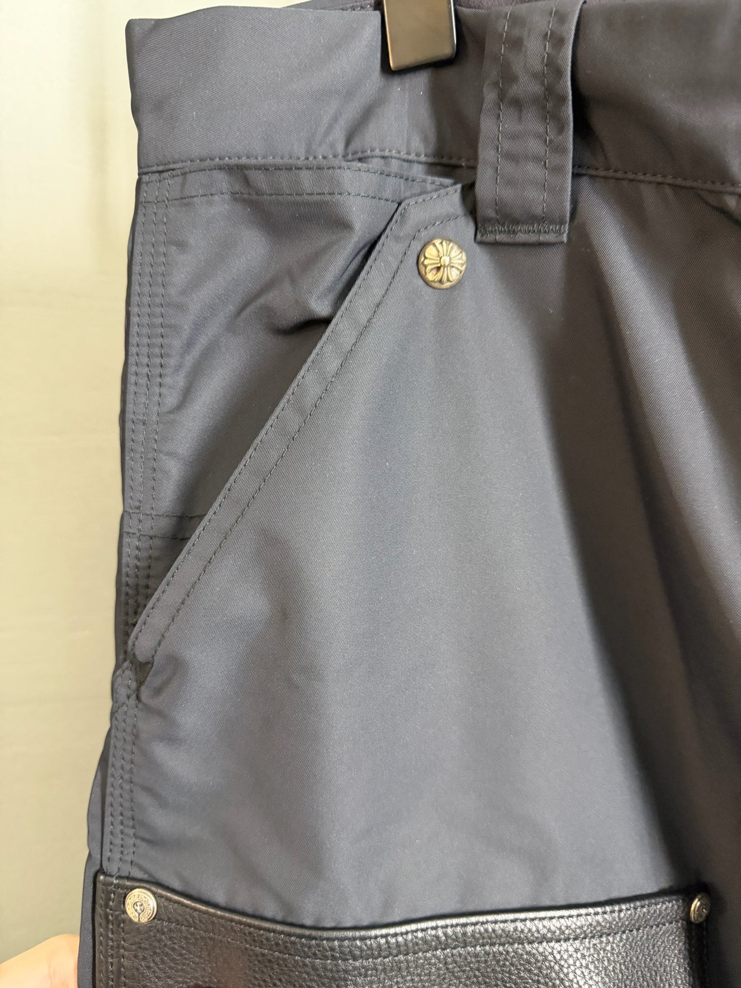 Chrome Hearts Nylon Leather Double Knee Pants