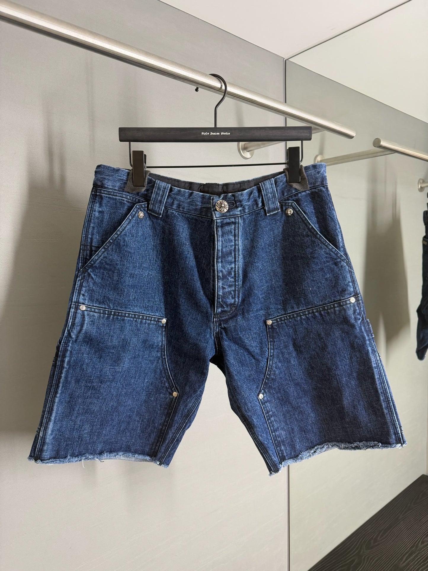 Chrome Hearts Double Knee  Carpenter Denim Shorts