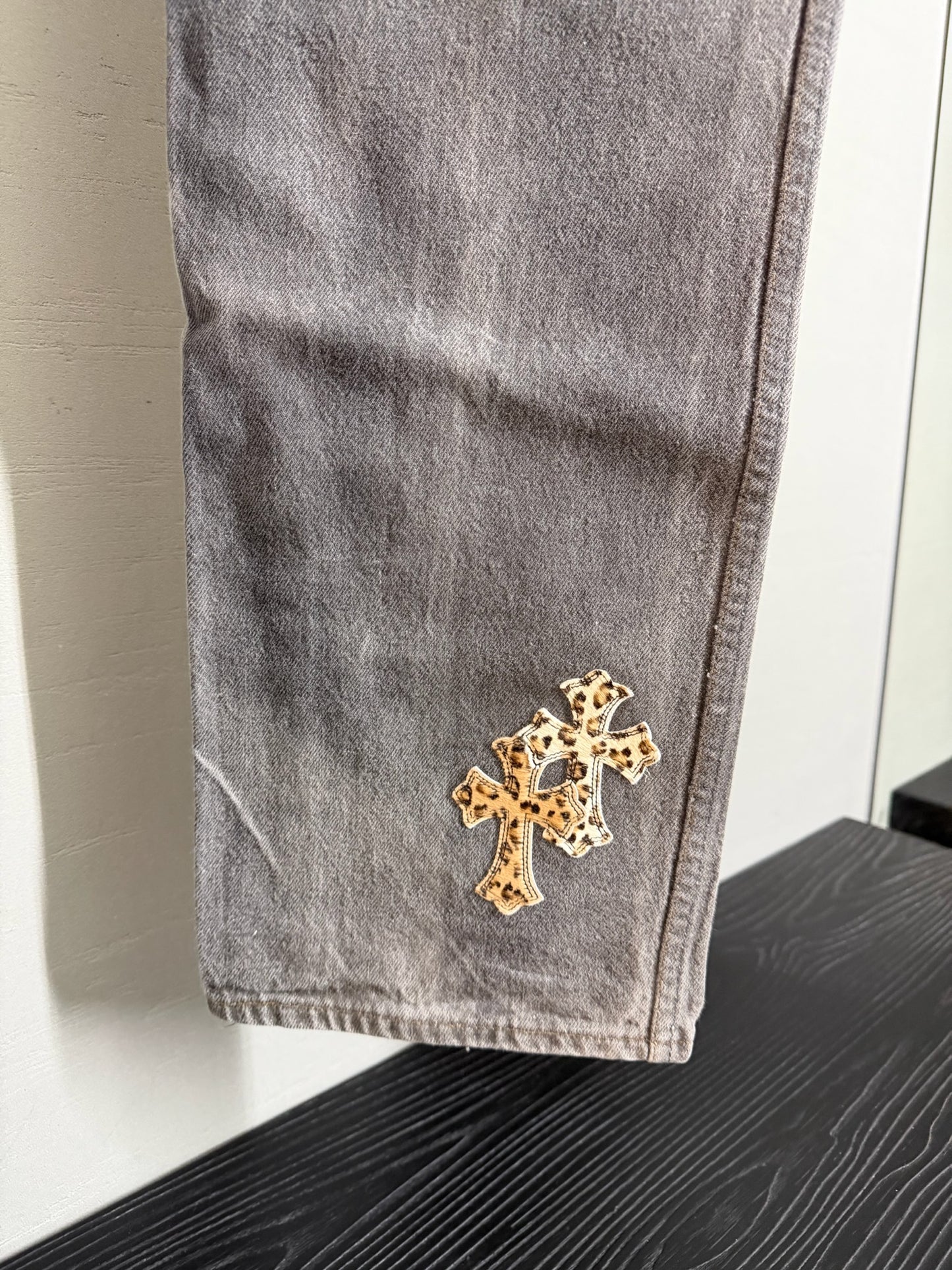 Chrome Hearts Leopard Patch 501 Jeans
