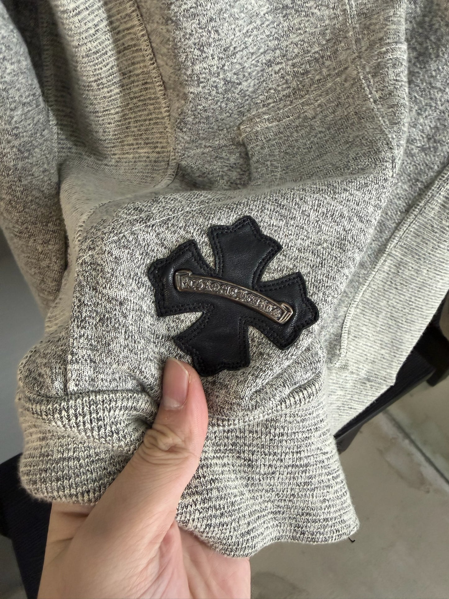 Chrome Hearts Leather Maltese Cross Patch Zip-Up